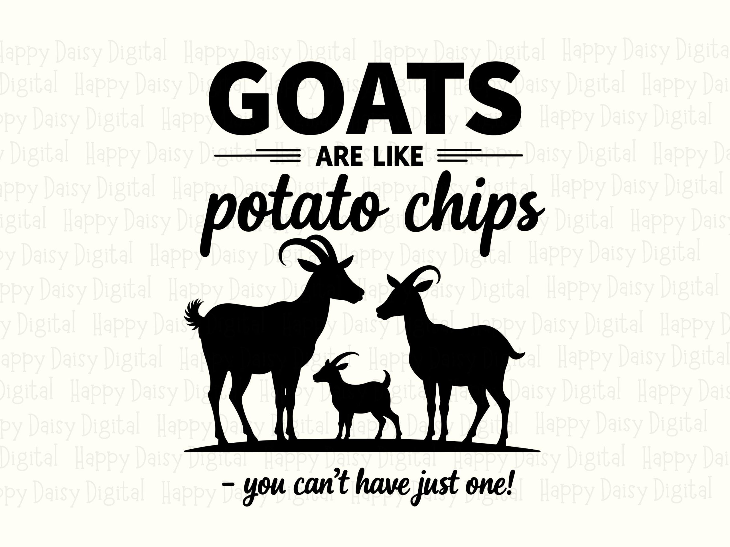 Goats Like Potato Chips PNG SVG | Sublimation Commercial Use POD - Image 2