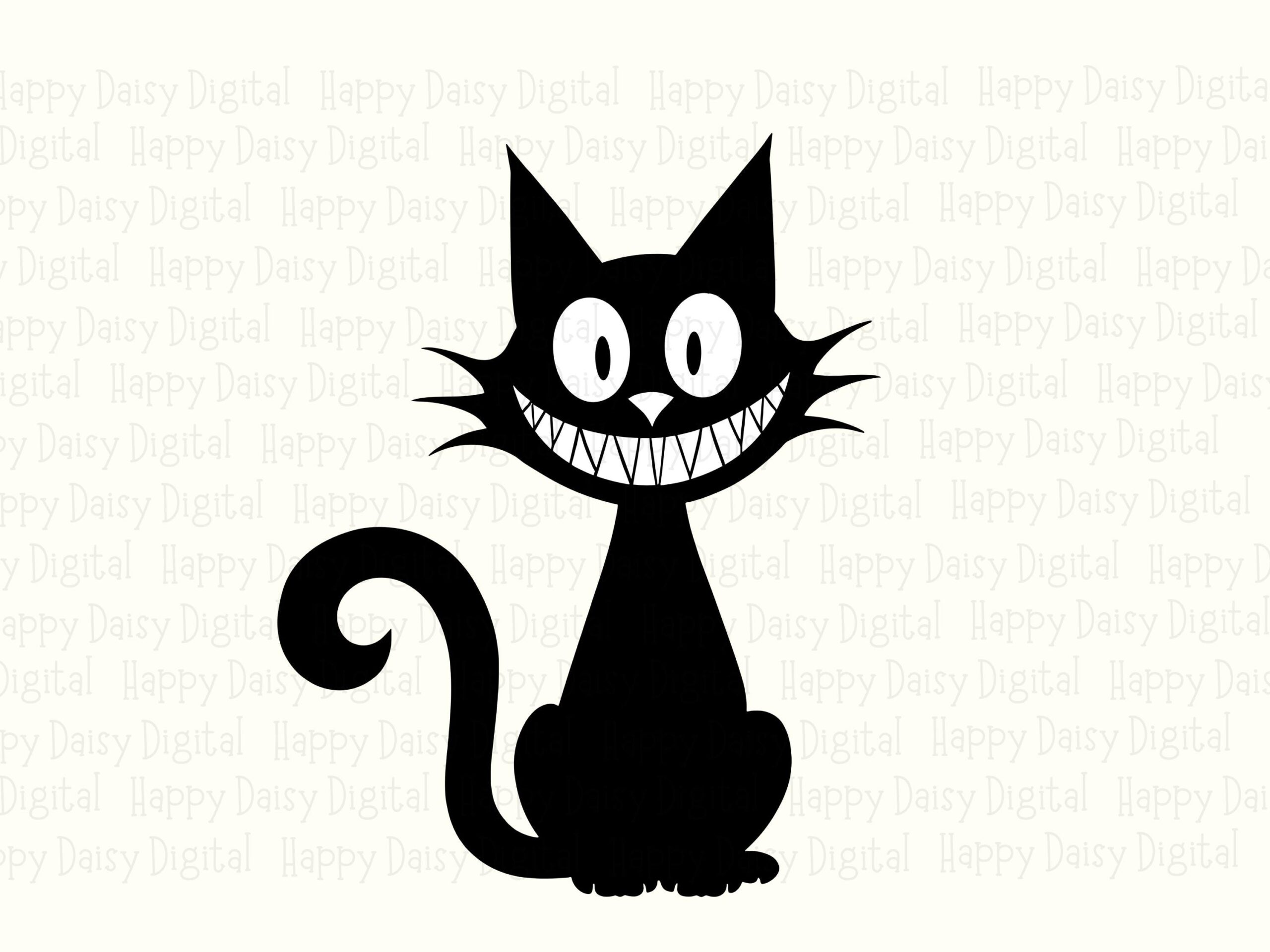 Grinning Black Cat PNG SVG | Sublimation Commercial Use POD - Image 2