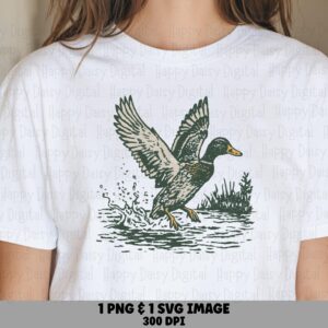 Splashing Mallard Duck PNG SVG | Sublimation Commercial Use POD