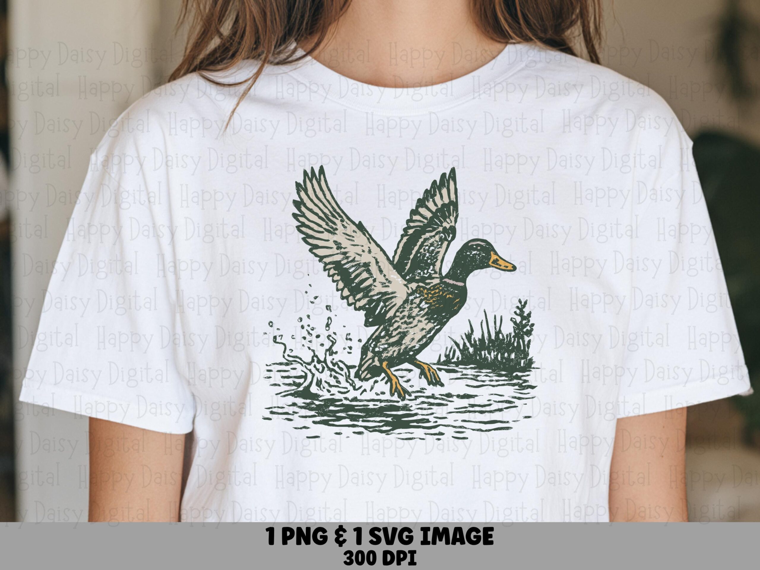 Splashing Mallard Duck PNG SVG | Sublimation Commercial Use POD