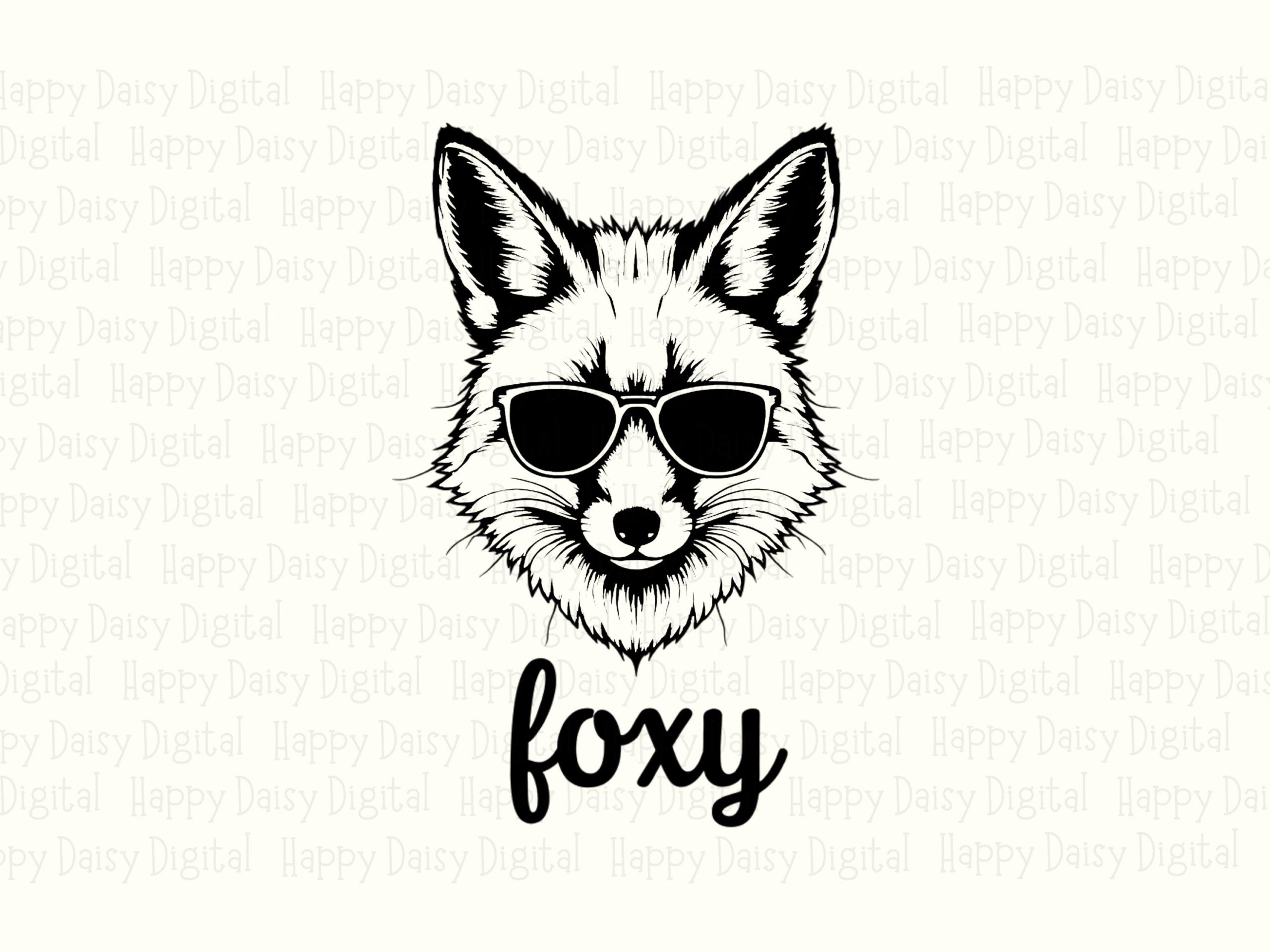 Foxy Fox Png, Line Art Sunglasses Design | Sublimation File, Commercial License, 300 DPI, For POD Sellers - Image 2