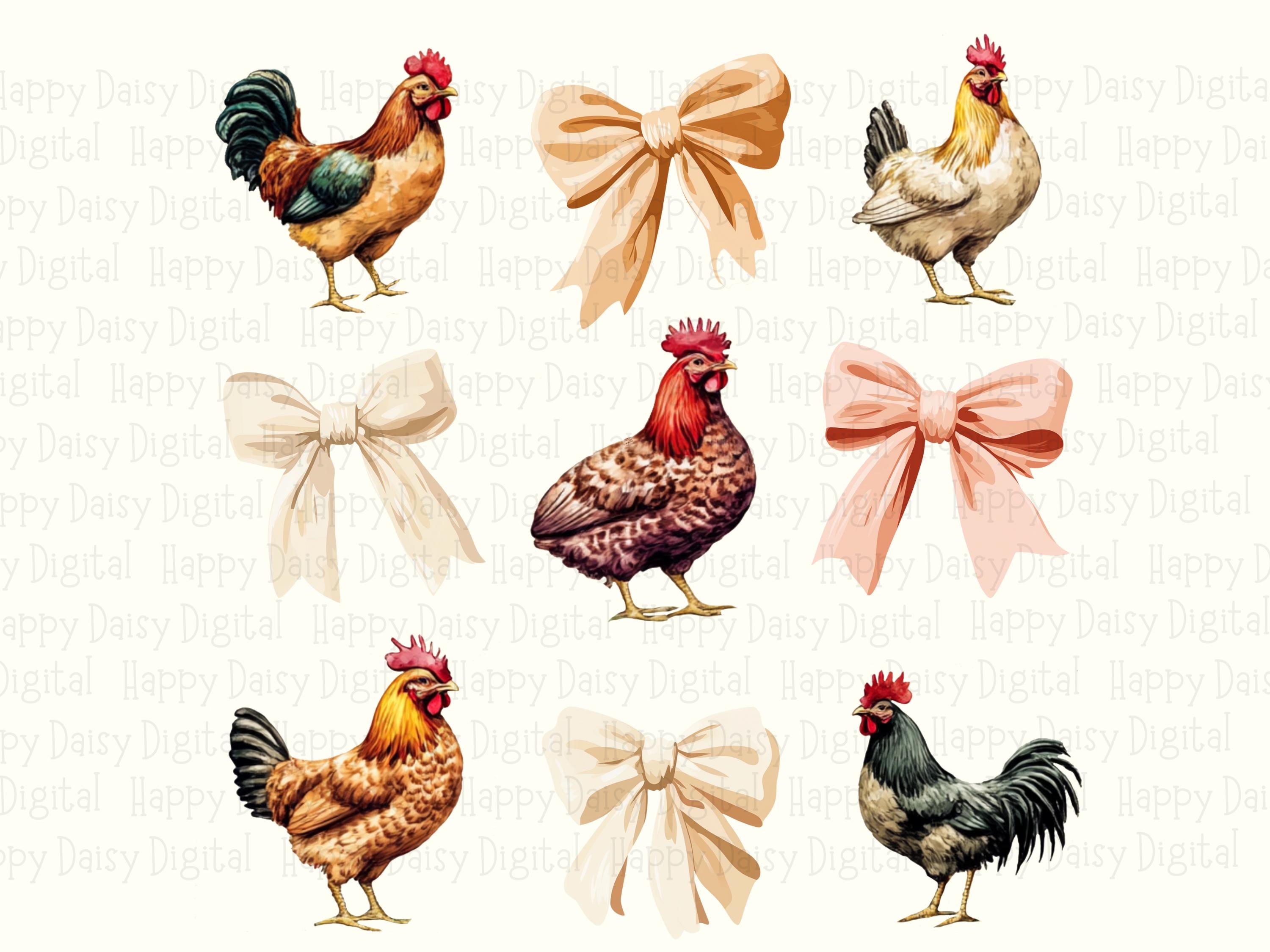 Chicken Grid With Bows PNG | Sublimation Commercial Use POD - Image 2