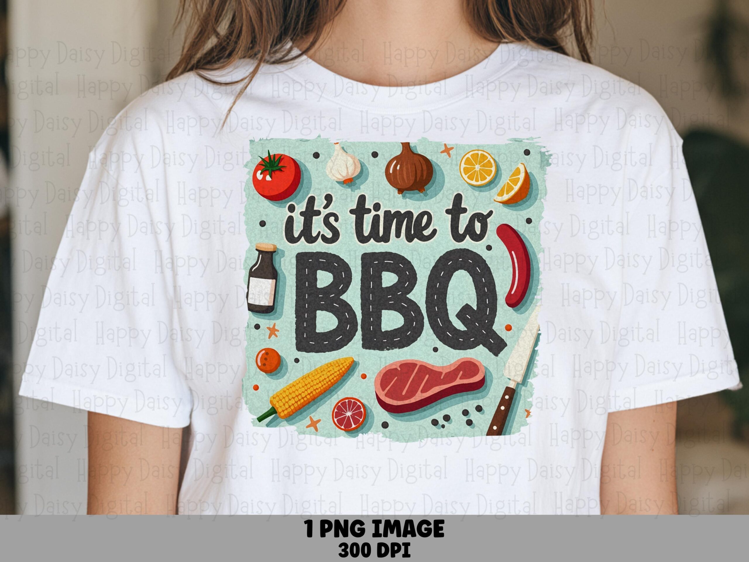 Bbq Time Png, Lettered Grill Quote, Barbecue Clipart - Steak Corn Tomato, Sublimation | Commercial Use, 300 DPI