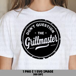 Grillmaster Badge, Distressed Retro BBQ Design PNG & SVG | Sublimation, Commercial Use, 300 dpi