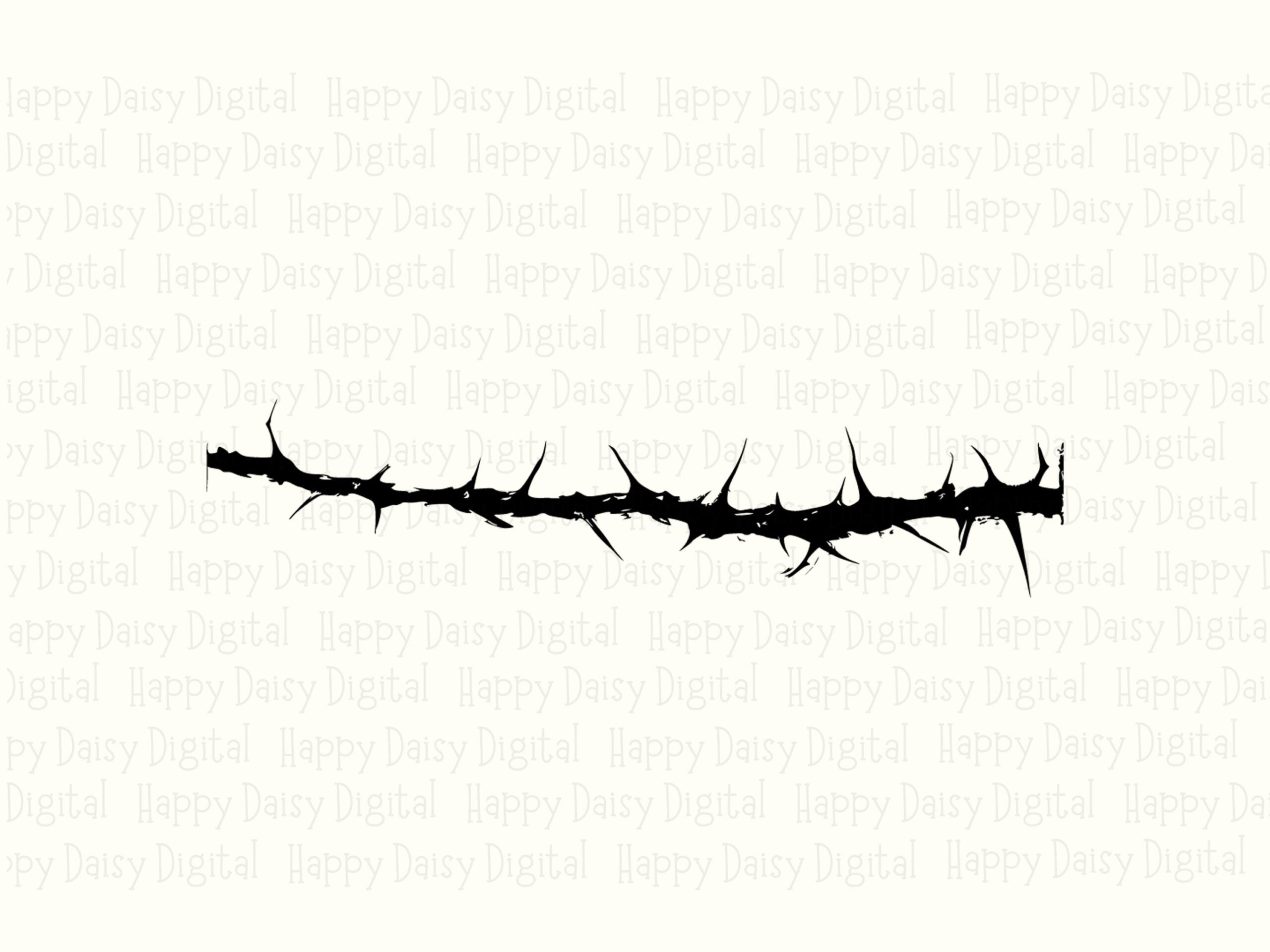 Barbed Wire Line, Edgy Divider Graphic PNG SVG | Sublimation Commercial Use | 300 dpi Print-Ready For POD - Image 2