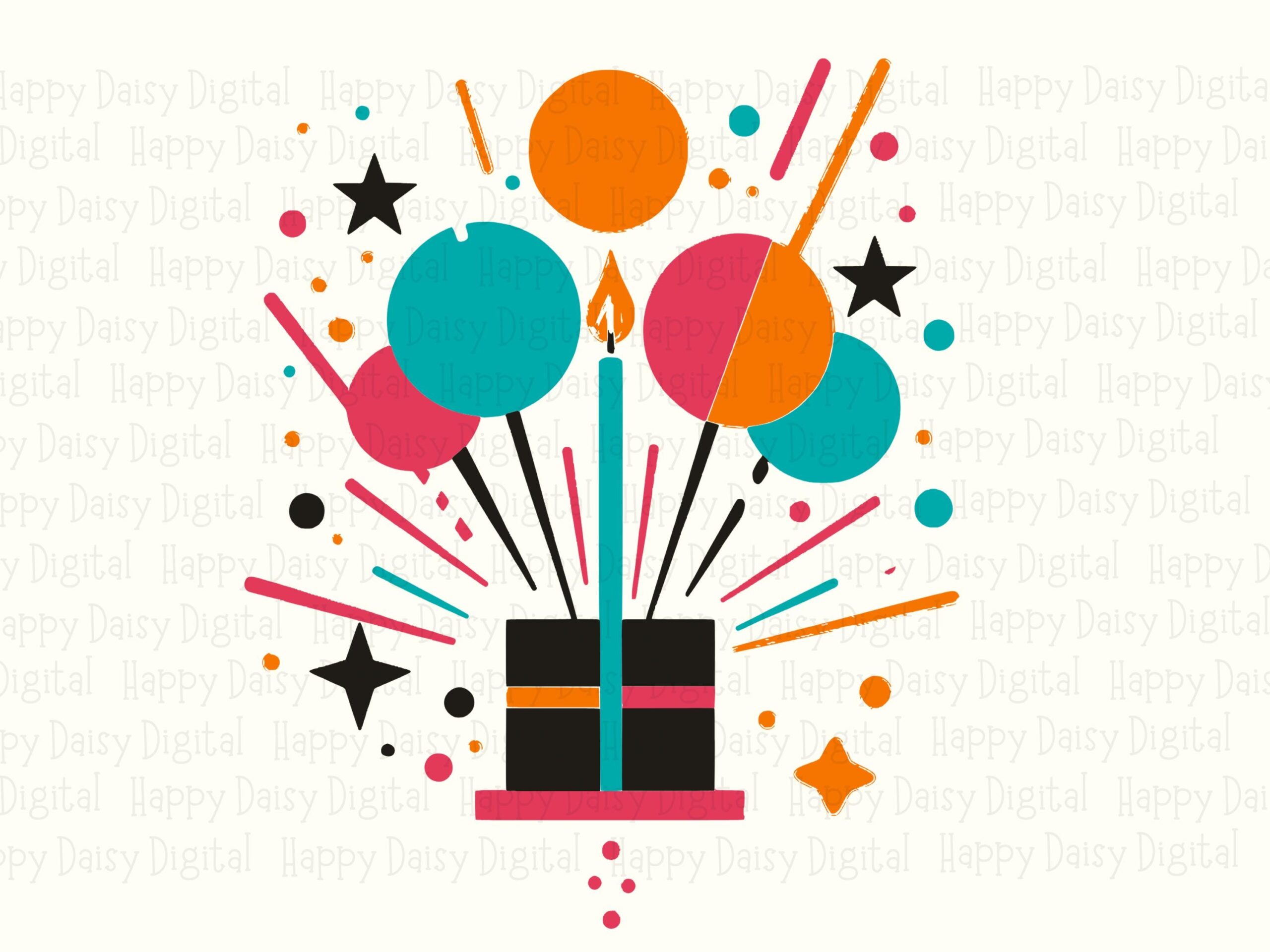 Candle Burst PNG, Birthday Sparkle Graphic | SVG, Sublimation Print File | Commercial Use, POD - Image 2