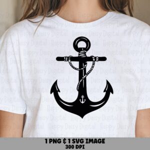 Nautical Anchor PNG, Classic Rope Design | SVG Clipart, Commercial Use License, 300 DPI Files