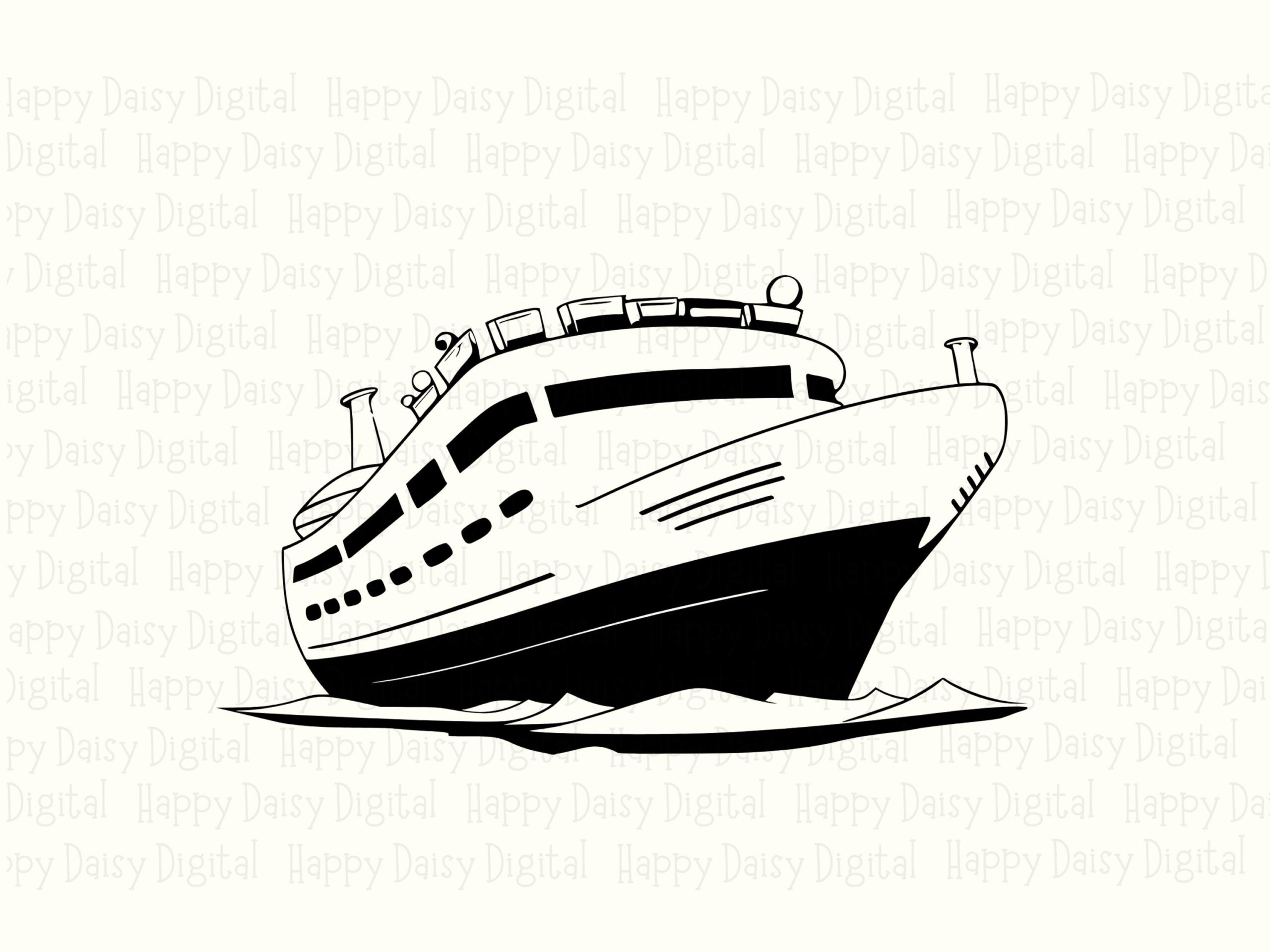Cruise Wave PNG, Nautical Liner Clipart, Blue Ship SVG | Digital Files, Print-Ready 300 DPI - Image 2