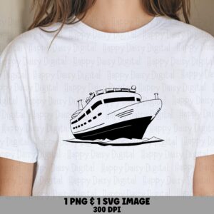 Cruise Wave PNG, Nautical Liner Clipart, Blue Ship SVG | Digital Files, Print-Ready 300 DPI