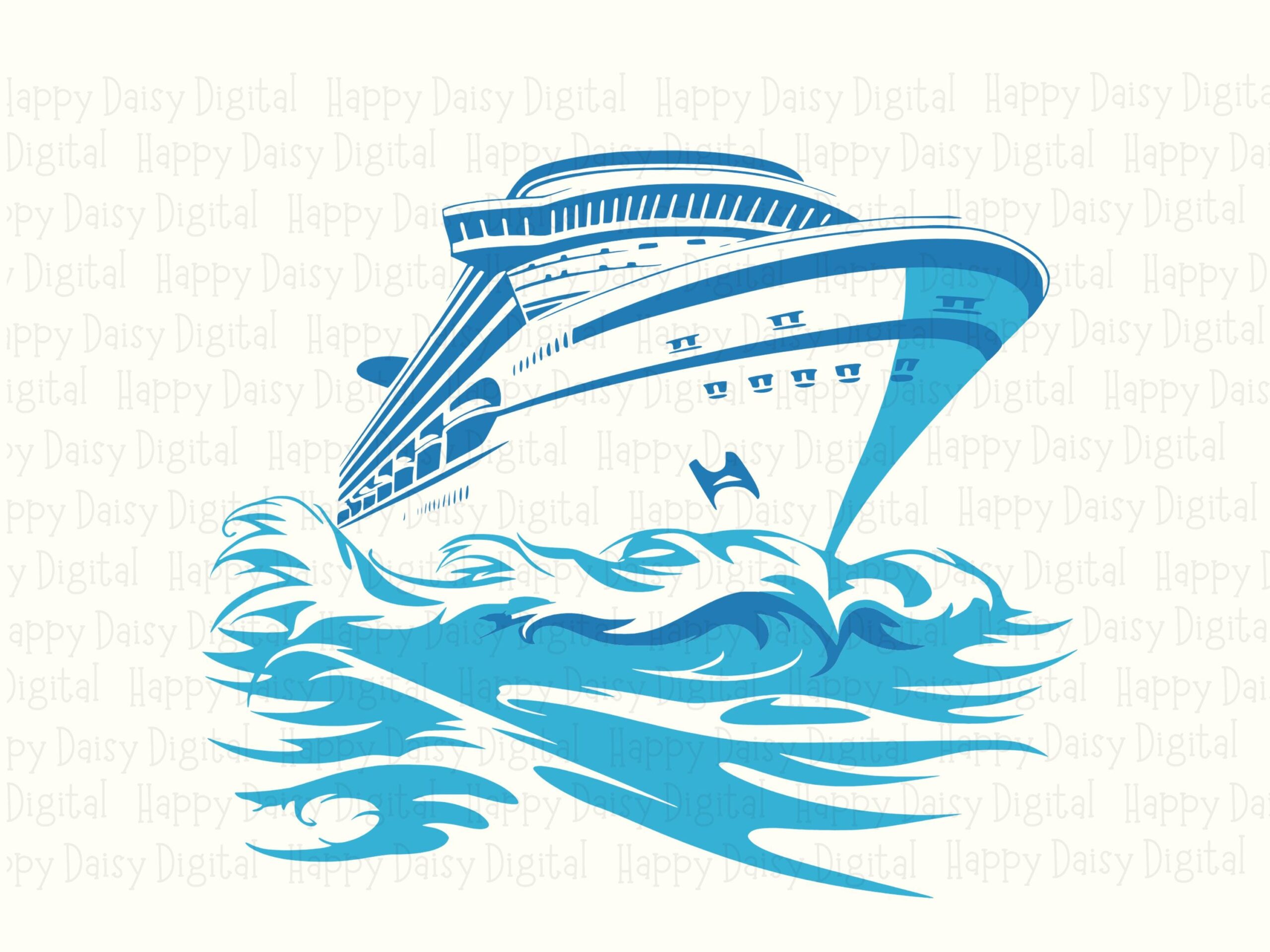 Cruise Ship PNG, Line Art Liner Graphic - Black Outline Clipart, Commercial License | SVG File, 300DPI Print-Ready - Image 2