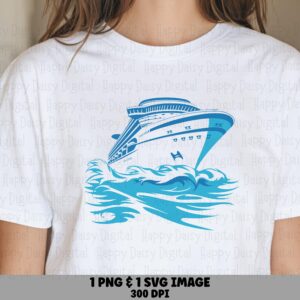 Cruise Ship PNG, Line Art Liner Graphic - Black Outline Clipart, Commercial License | SVG File, 300DPI Print-Ready