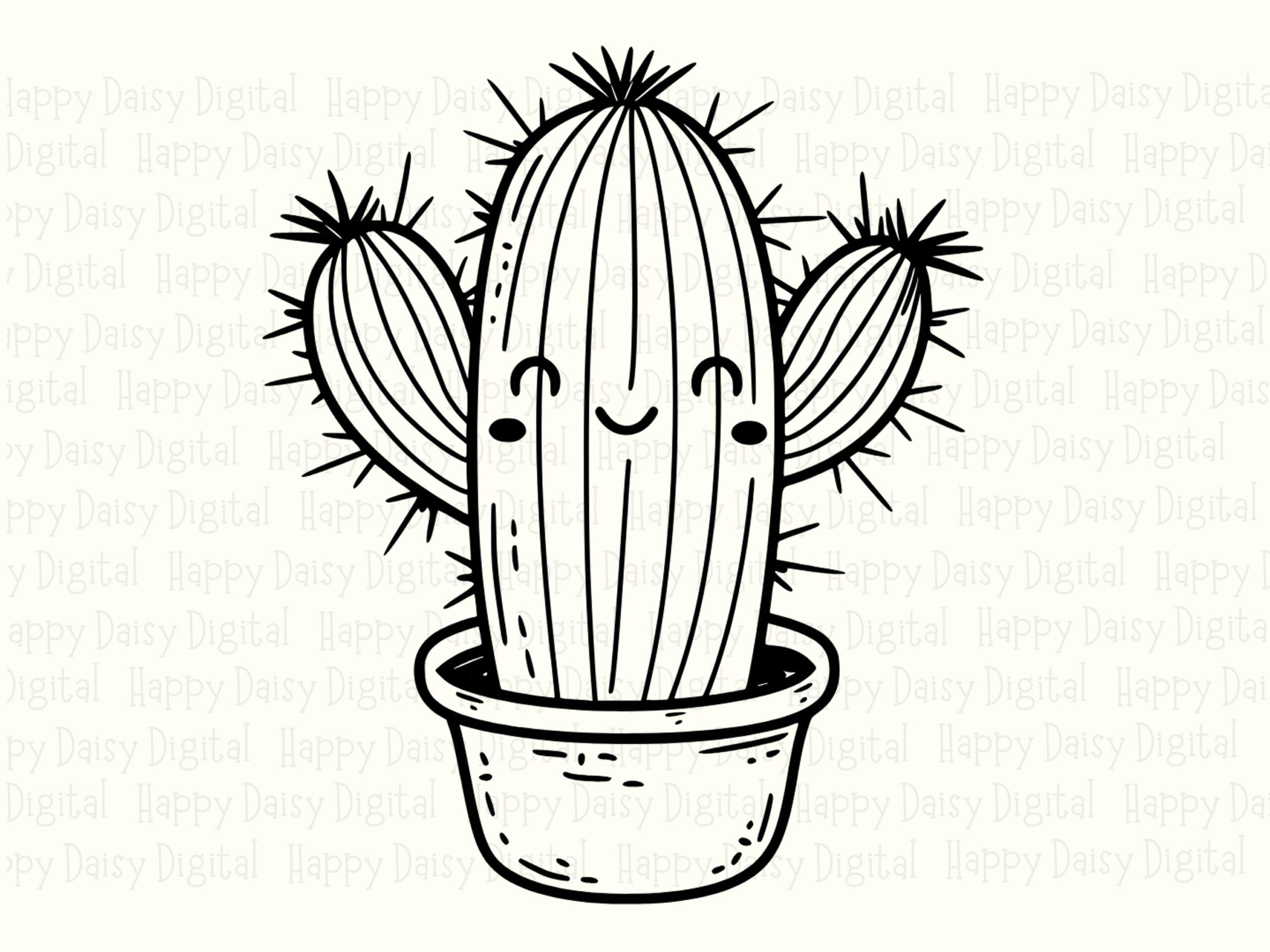 Cute Cactus In Pot PNG SVG | Sublimation Commercial Use POD - Image 2