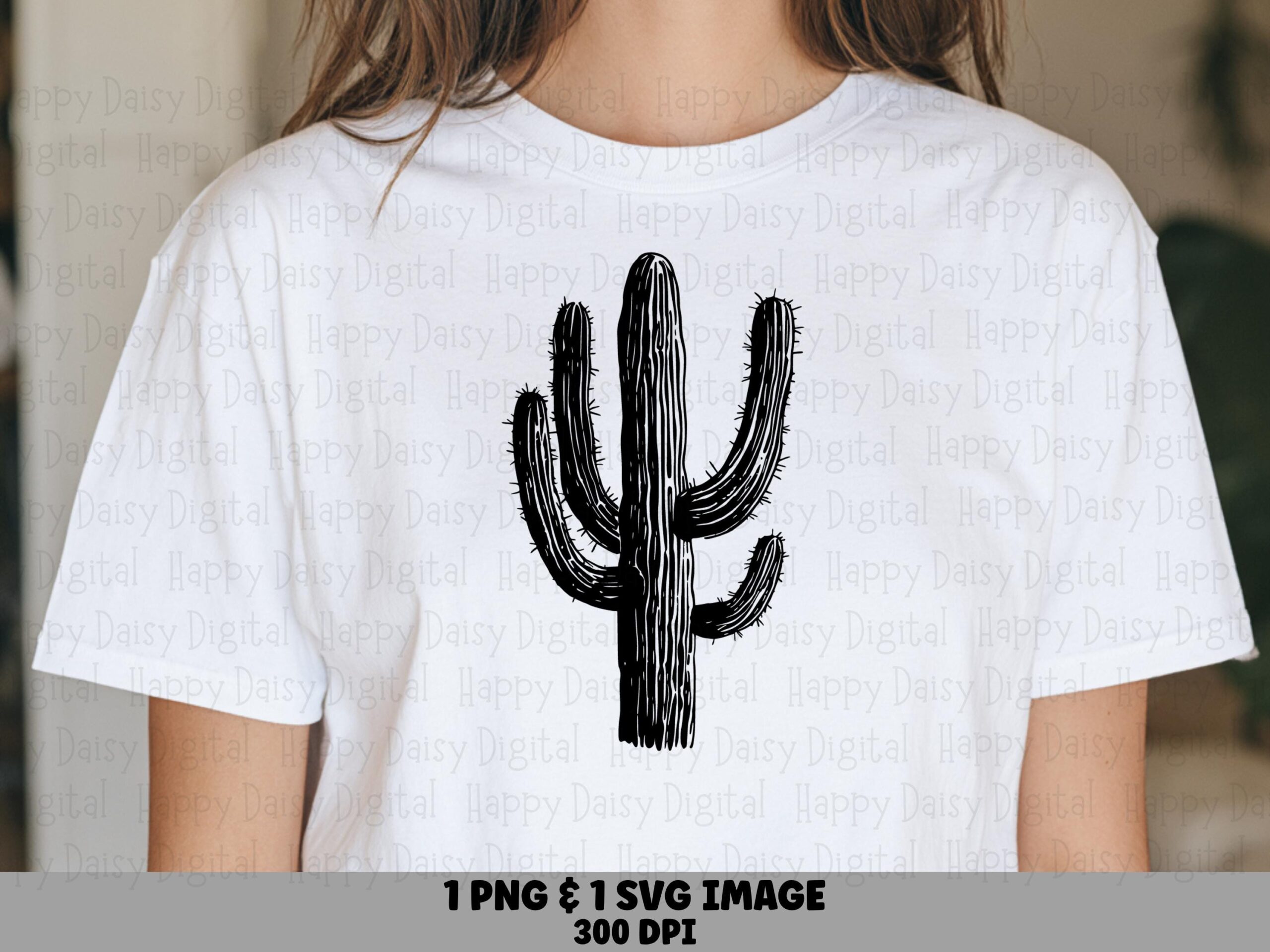 Sketchy Cactus Illustration PNG SVG | Sublimation Commercial Use POD