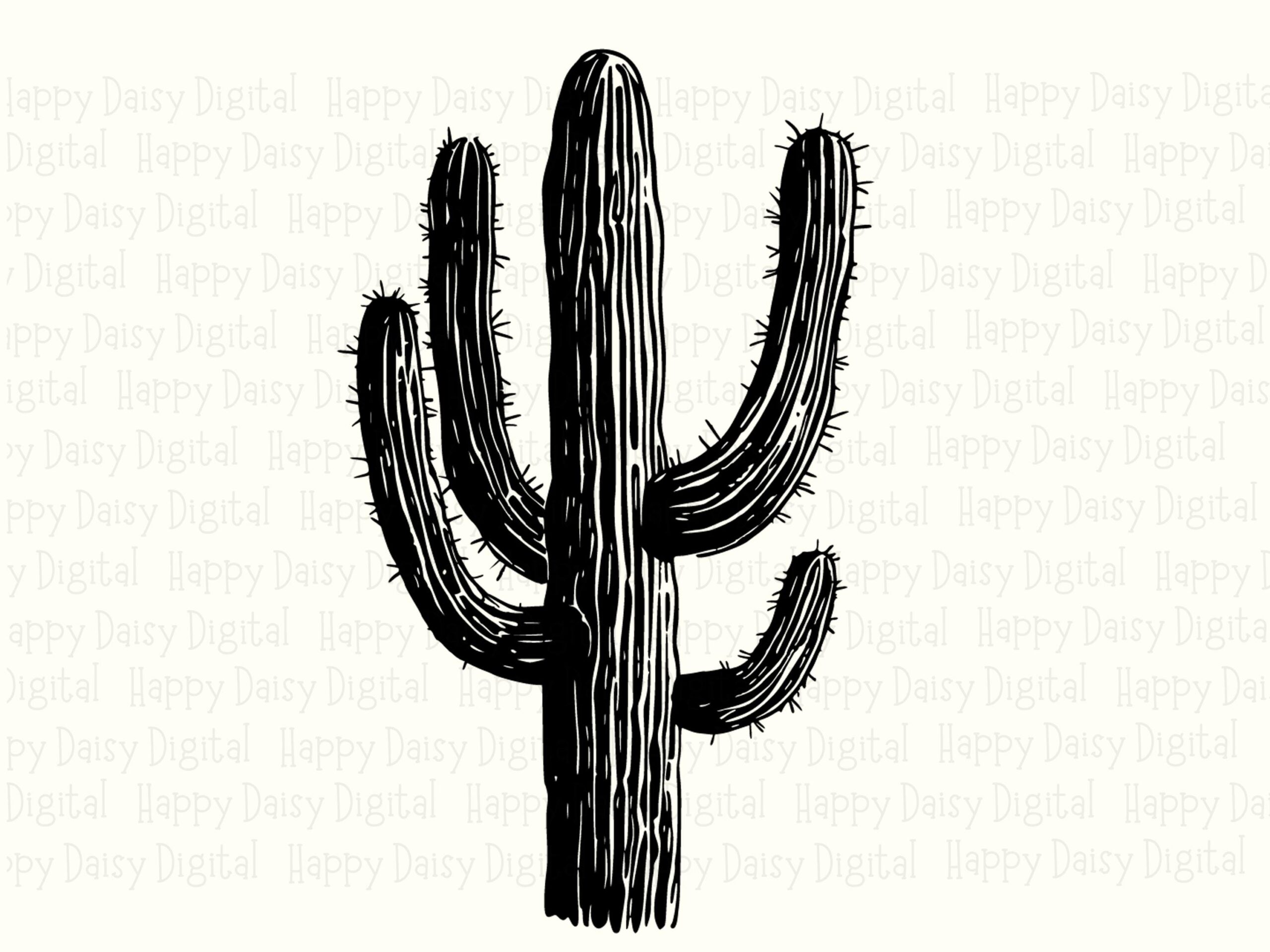 Sketchy Cactus Illustration PNG SVG | Sublimation Commercial Use POD - Image 2