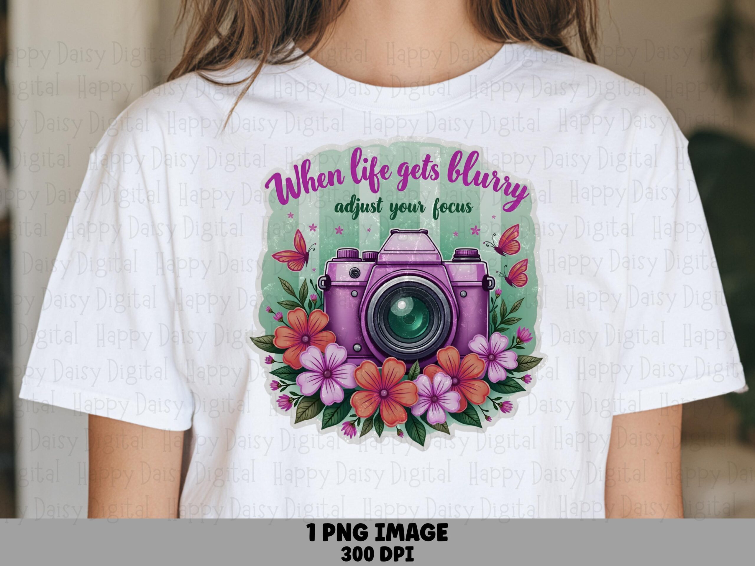 Purple Camera PNG, Watercolor Floral Clipart, Butterfly Illustration | 300 DPI, Commercial Use License