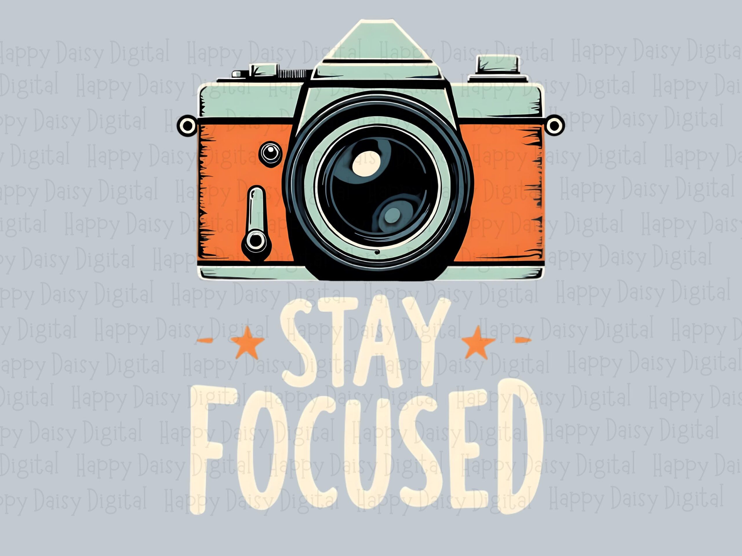 Stay Focused PNG, Retro Teal Camera Graphic | Digital File 300 DPI - Sublimation, Commercial License - Image 2