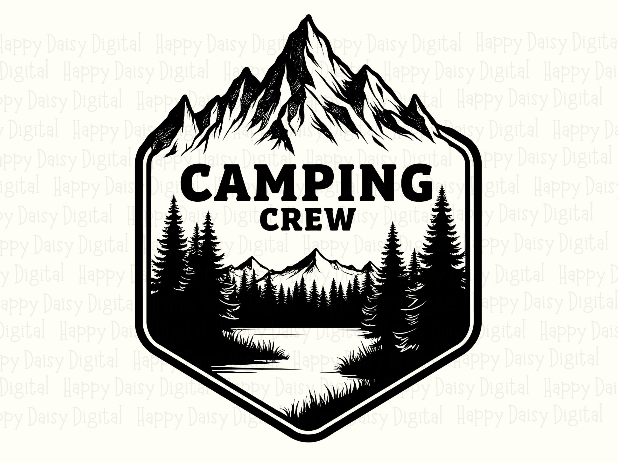 Camping Crew Badge, Hexagon Mountain Emblem PNG SVG | Sublimation Commercial Use, Print-Ready 300 dpi, For POD Sellers - Image 2