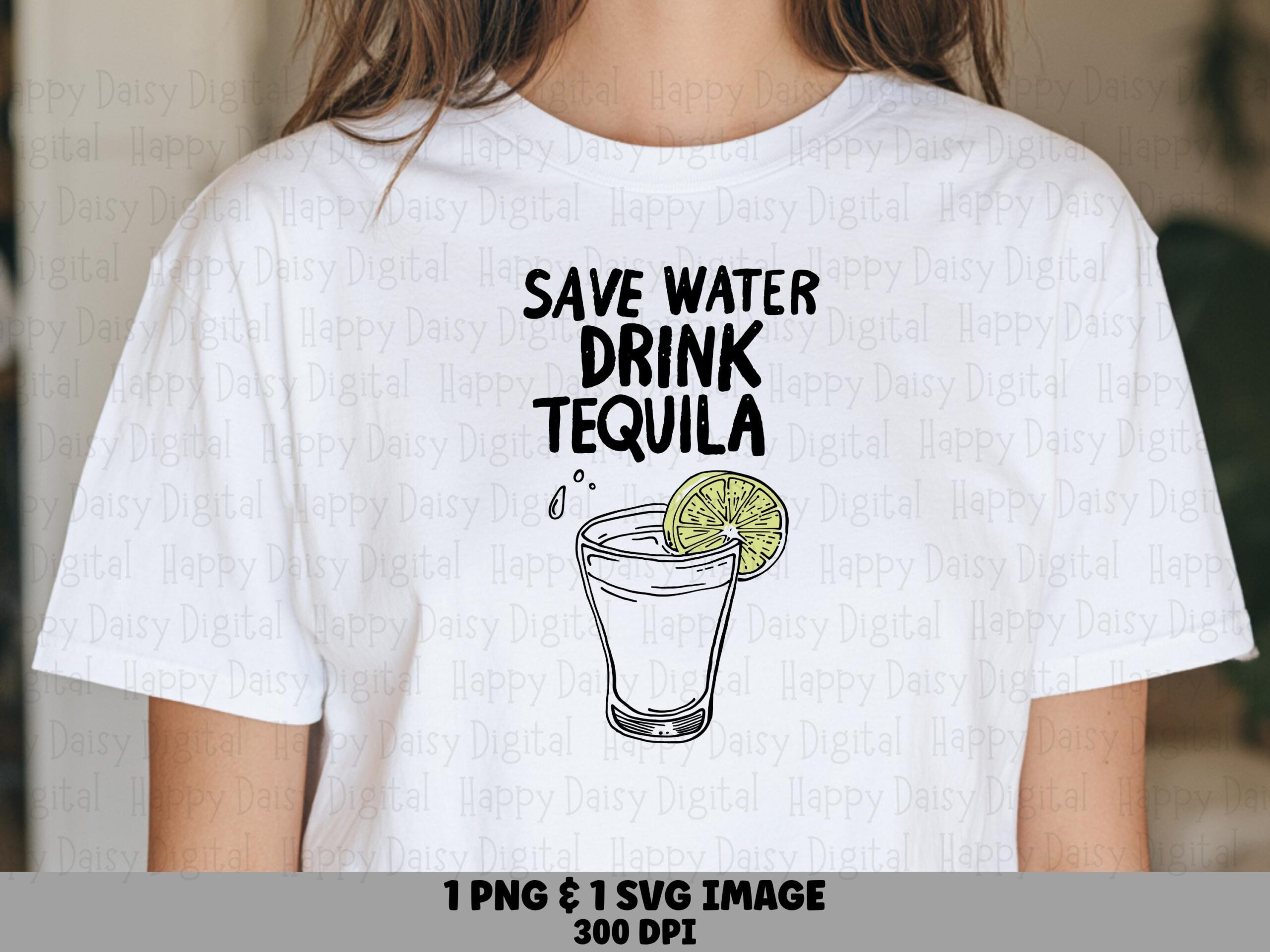 Save Water Png, Hand-Lettered Tequila Clipart Artwork | SVG & PNG Files, Sublimation, Commercial Use