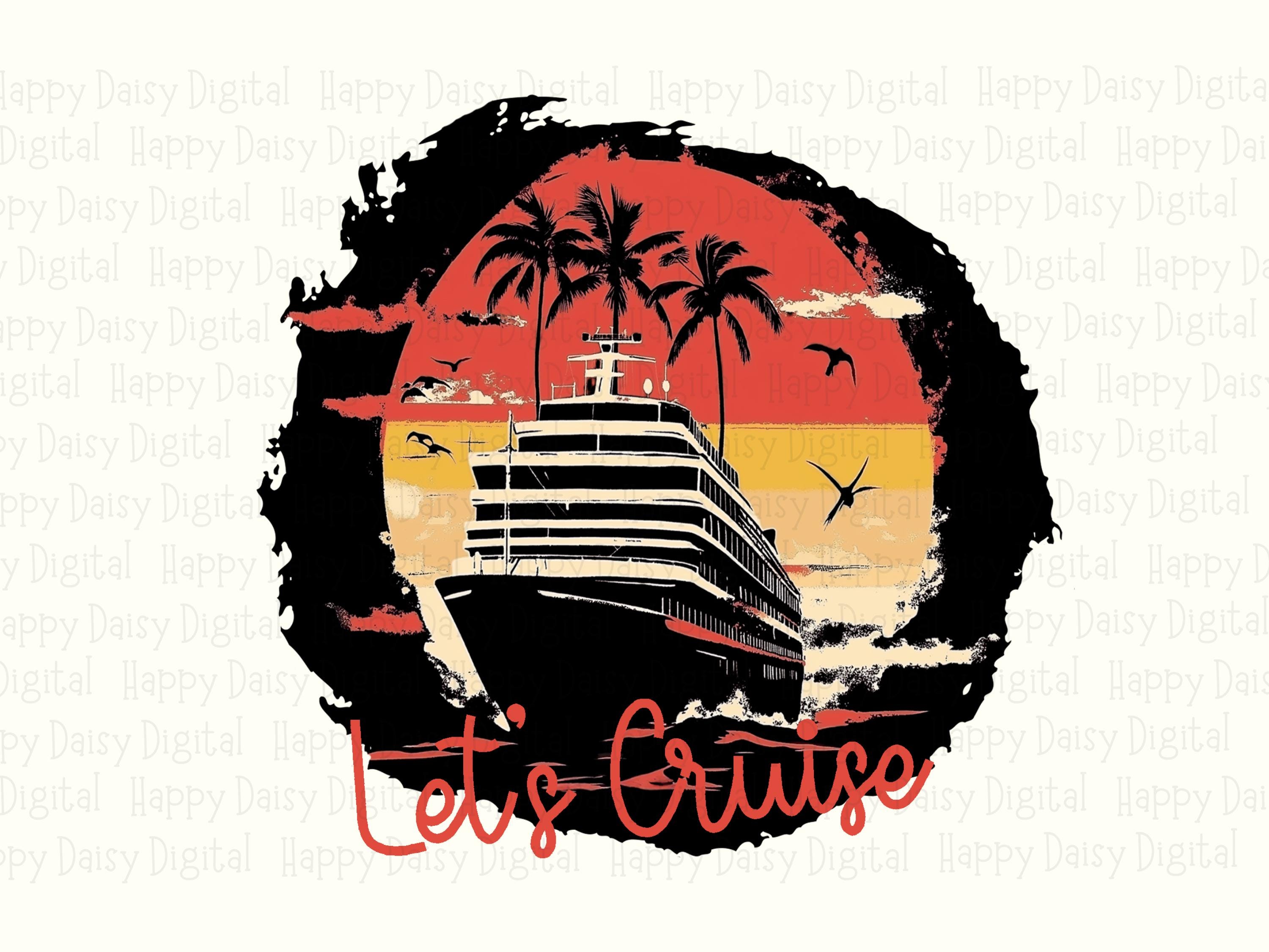 Let's Cruise Sunset Badge PNG | Sublimation Commercial Use POD - Image 2