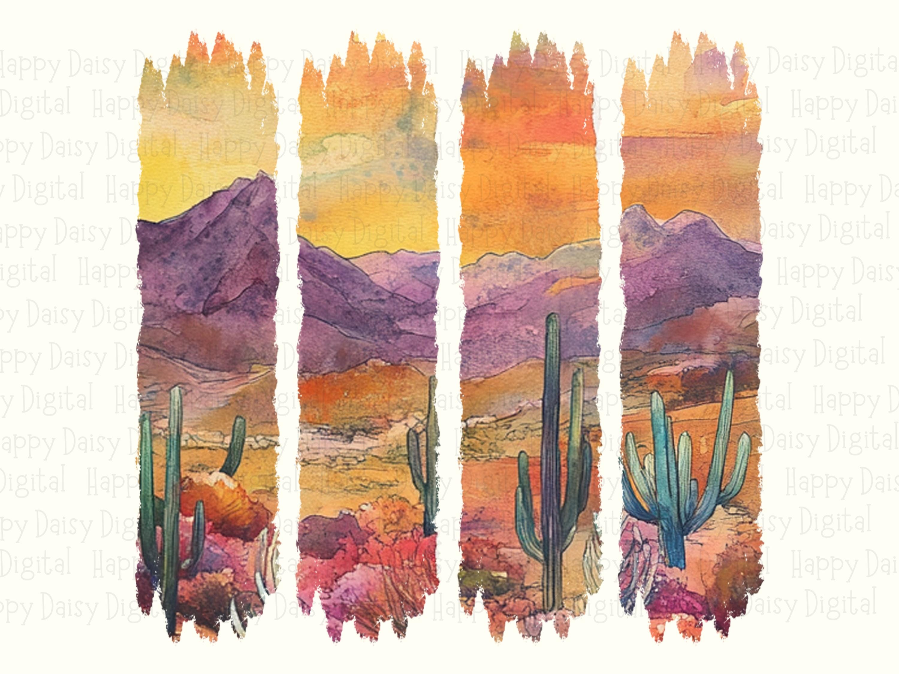 Desert Sunset Panel Scene PNG | Sublimation Commercial Use POD - Image 2