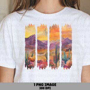 Desert Sunset Panel Scene PNG | Sublimation Commercial Use POD