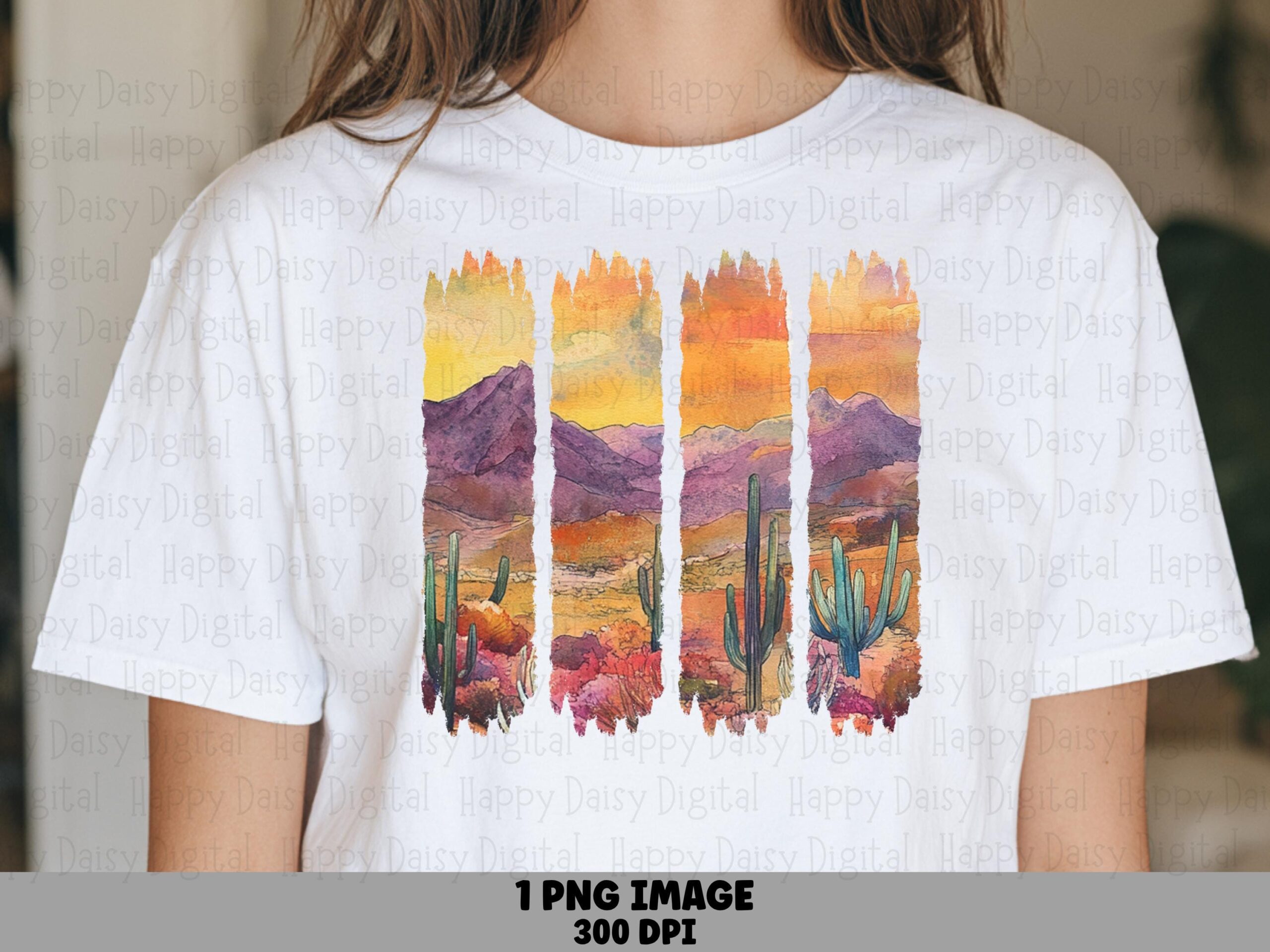 Desert Sunset Panel Scene PNG | Sublimation Commercial Use POD