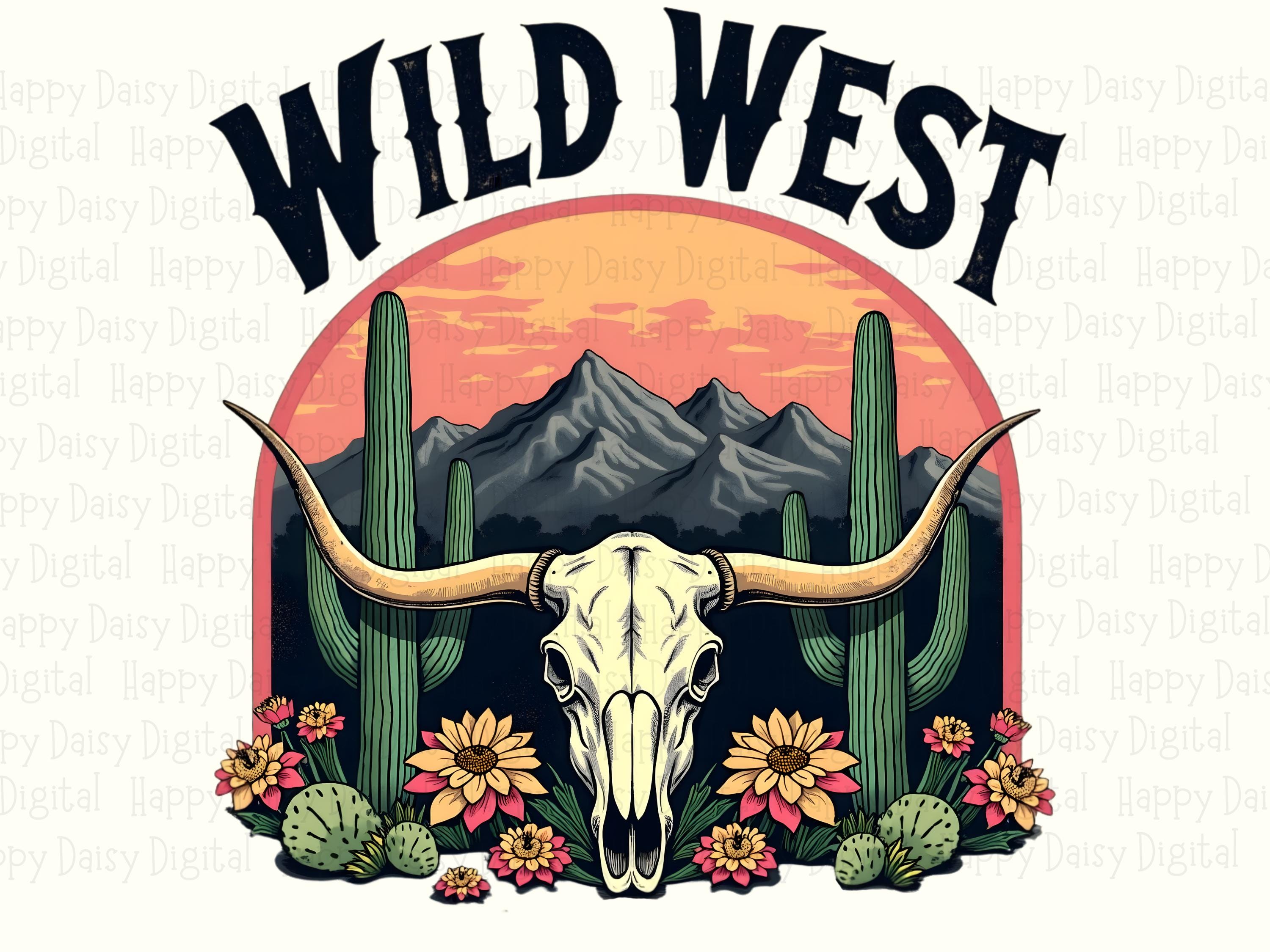Wild West Bull Skull PNG | Sublimation Commercial Use POD - Image 2
