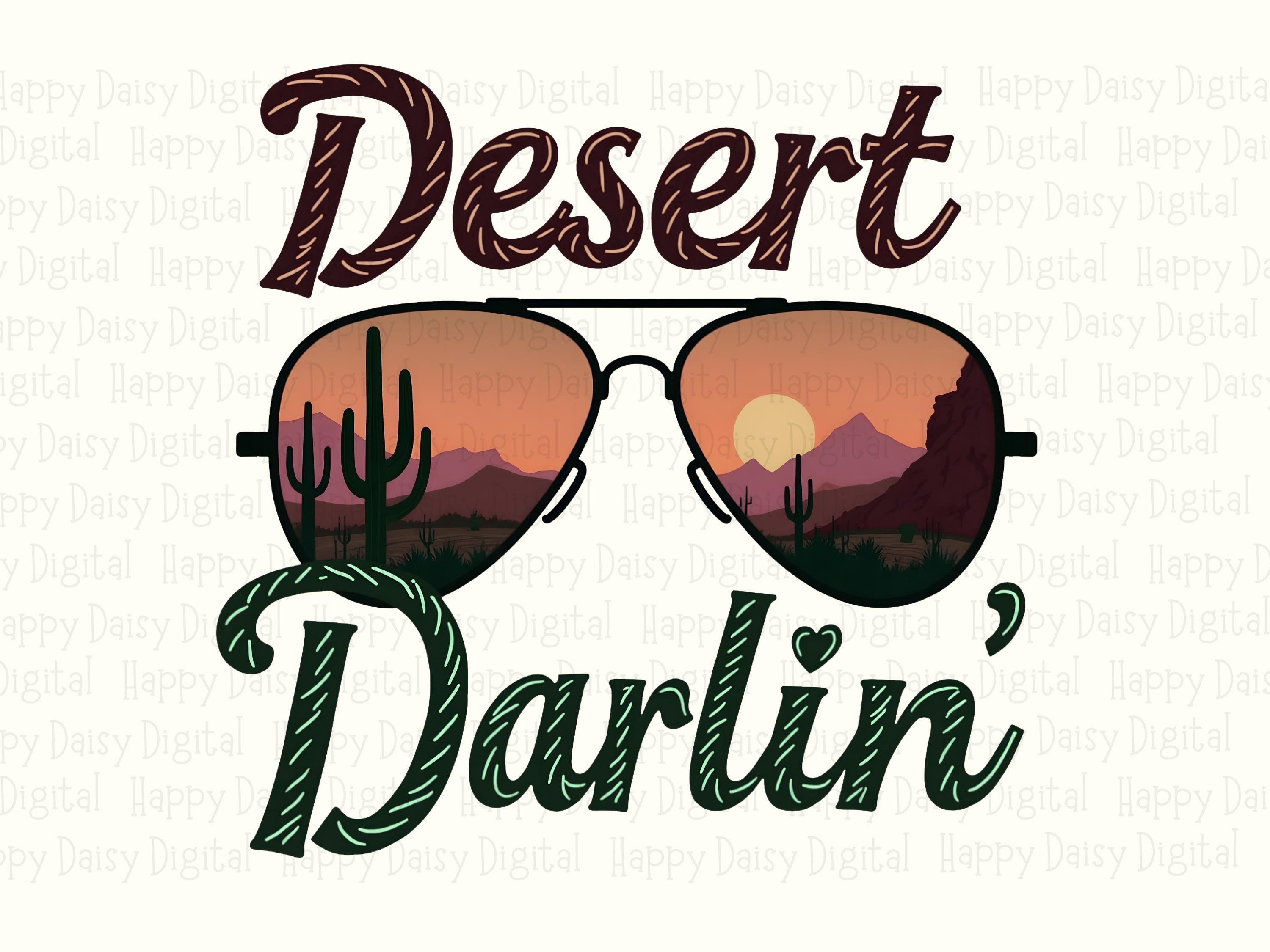 Desert Darlin Sunglasses PNG | Sublimation Commercial Use POD - Image 2