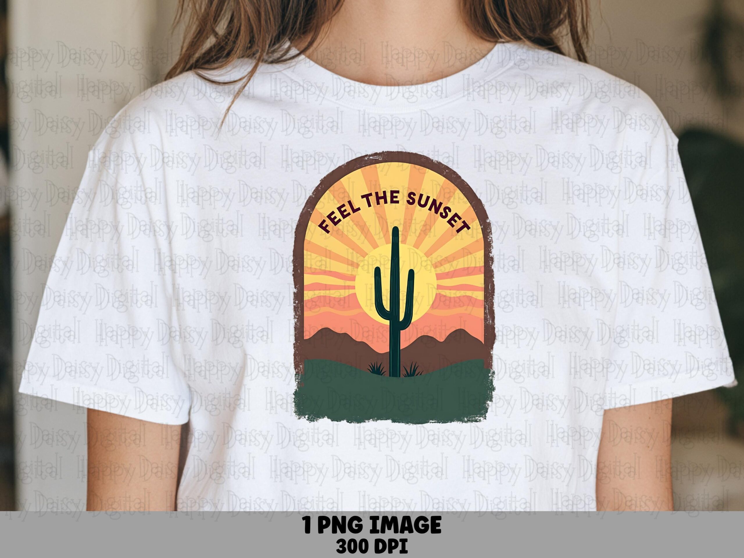 Way Out West Cactus Badge PNG | Sublimation Commercial Use POD
