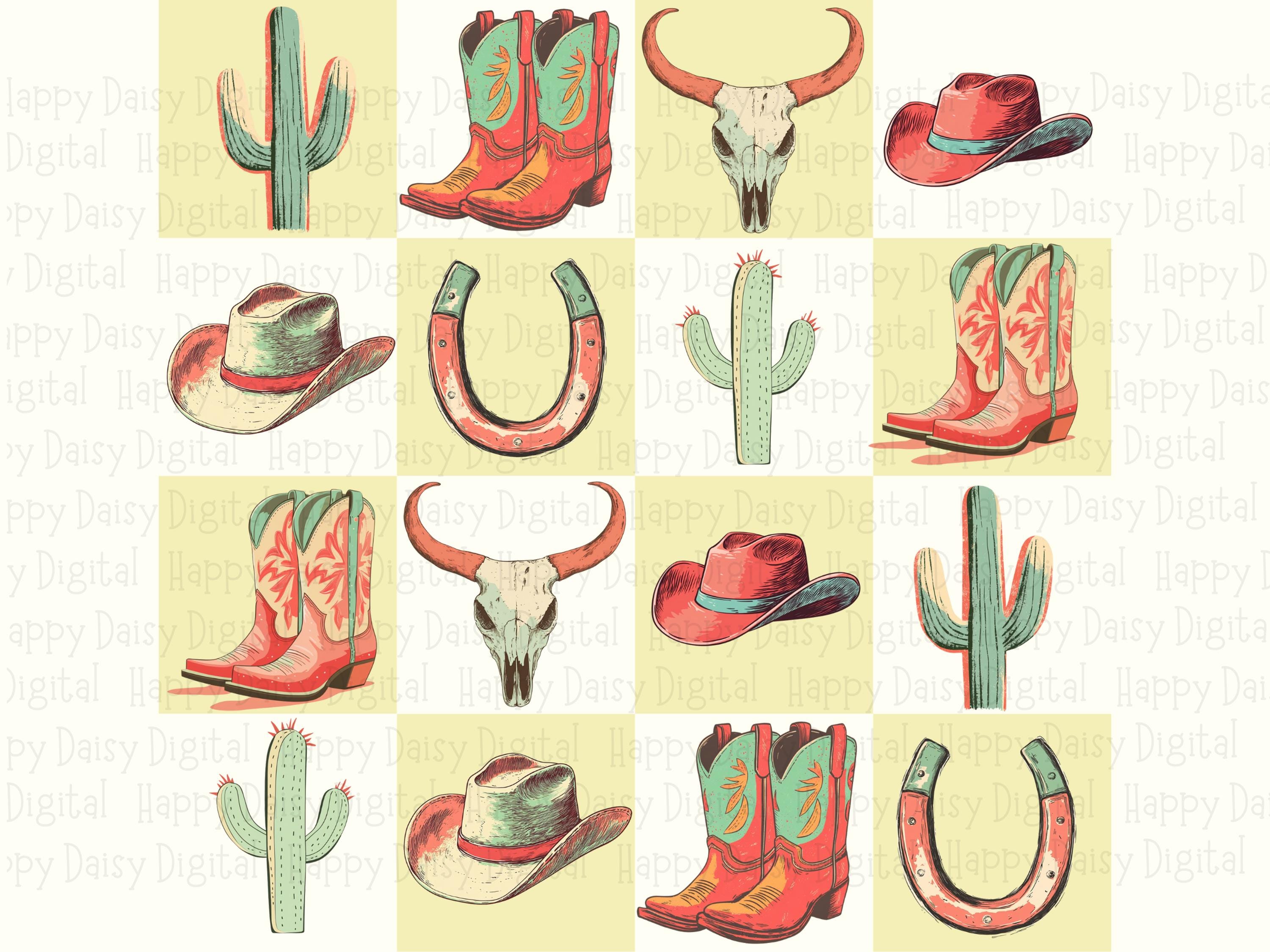 Western Icon Pattern PNG | Sublimation Commercial Use POD - Image 2