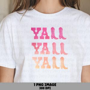 Ya'll Gradient Boots PNG | Sublimation Commercial Use POD