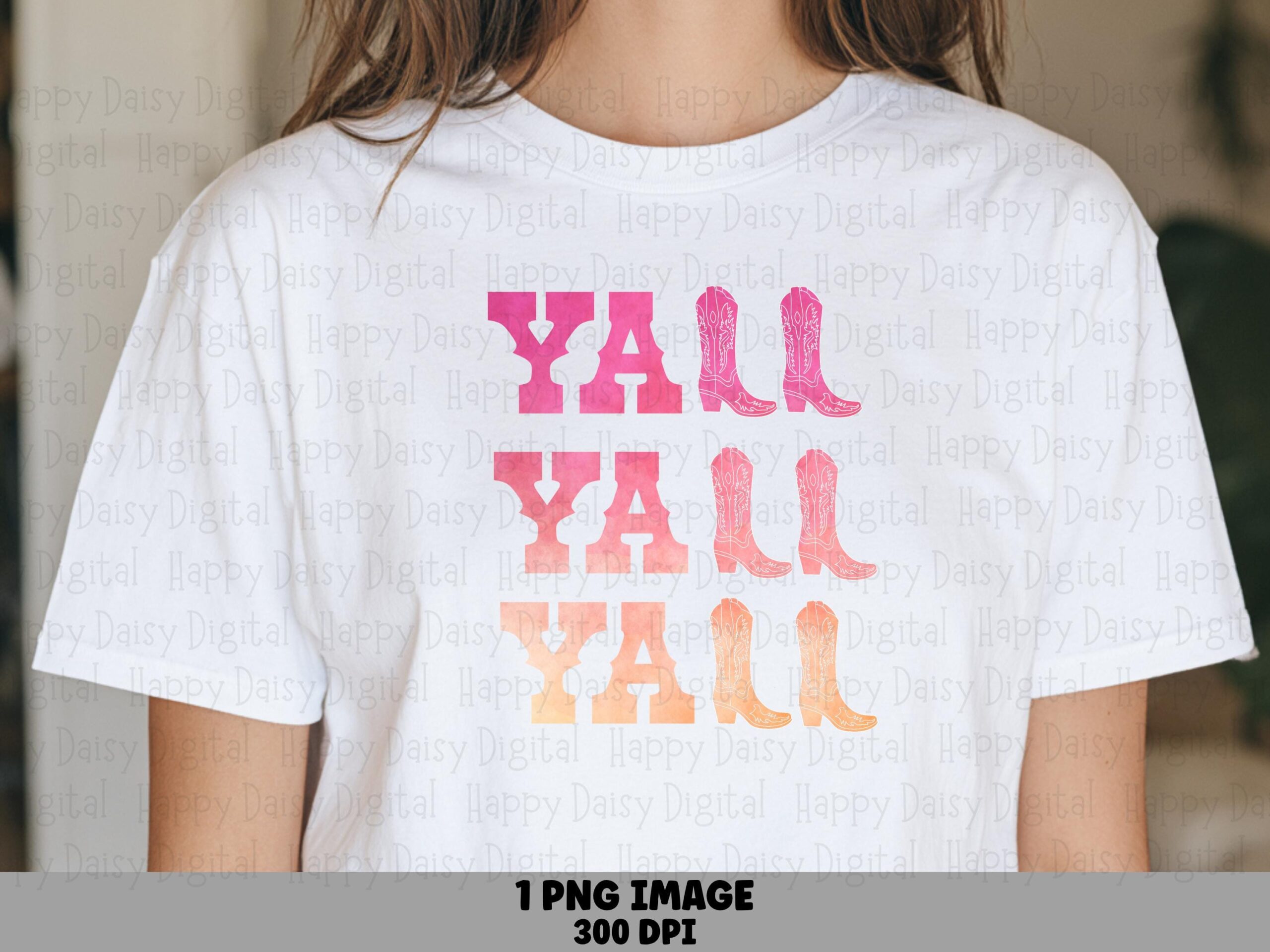 Ya'll Gradient Boots PNG | Sublimation Commercial Use POD