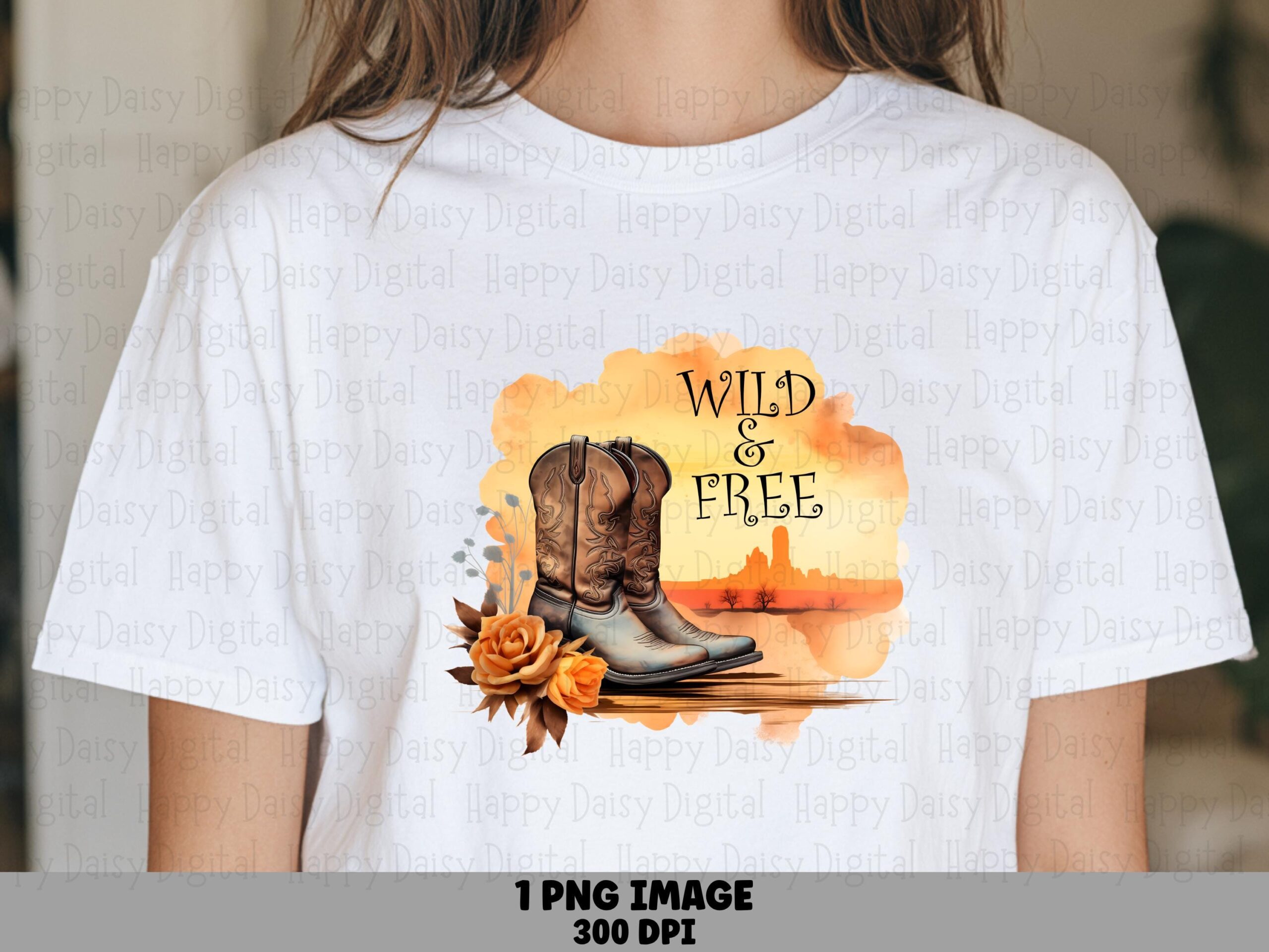 Wild And Free Boots PNG | Sublimation Commercial Use POD