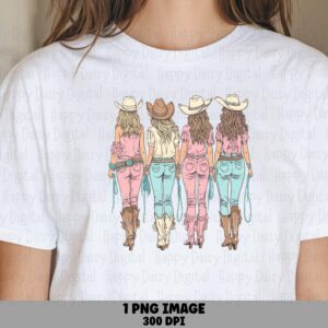 Cowgirl Squad Walk PNG | Sublimation Commercial Use POD