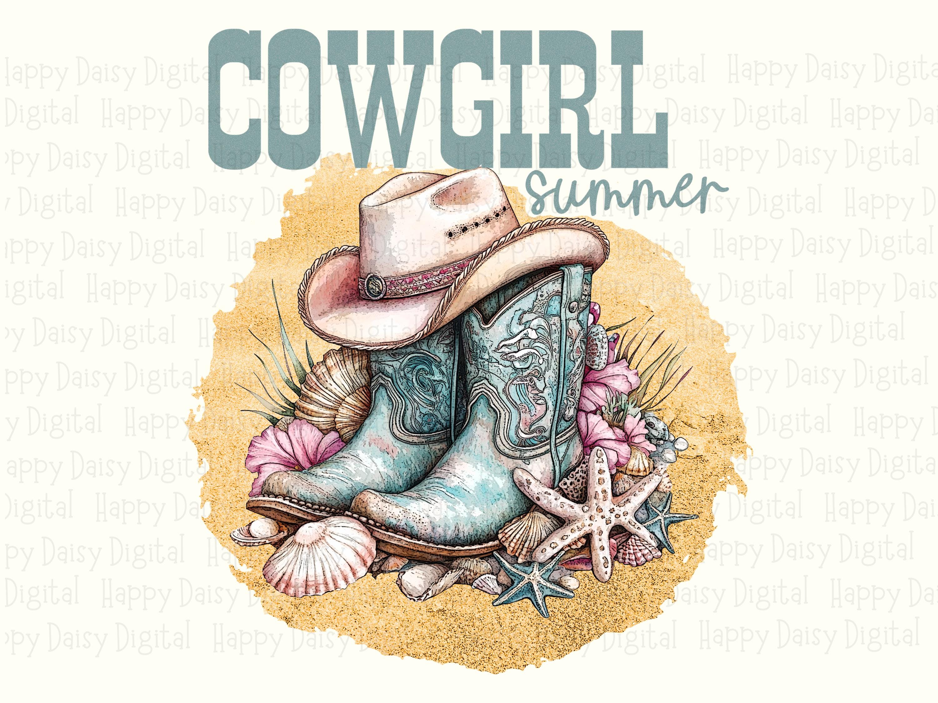 Cowgirl Summer Beach Boots PNG | Sublimation Commercial Use POD - Image 2