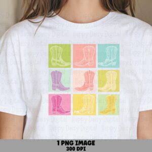 Pastel Pop Art Boots PNG | Sublimation Commercial Use POD