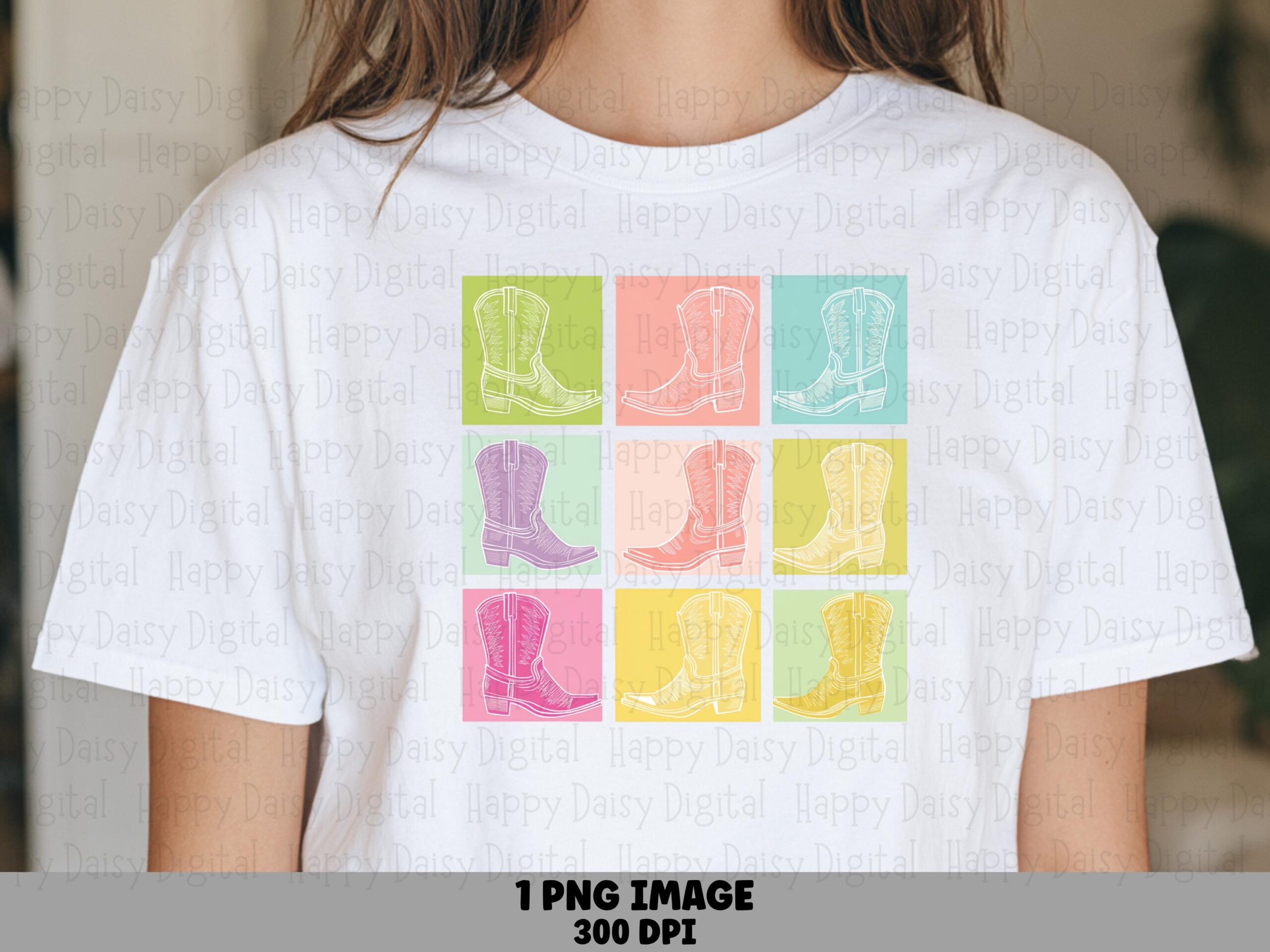 Pastel Pop Art Boots PNG | Sublimation Commercial Use POD