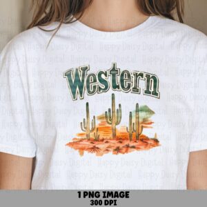Western Desert Scene PNG | Sublimation Commercial Use POD