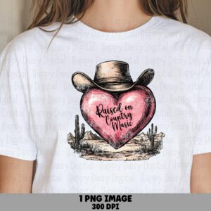 Raised on Counry Music Cowboy Hat PNG | Sublimation Commercial Use POD