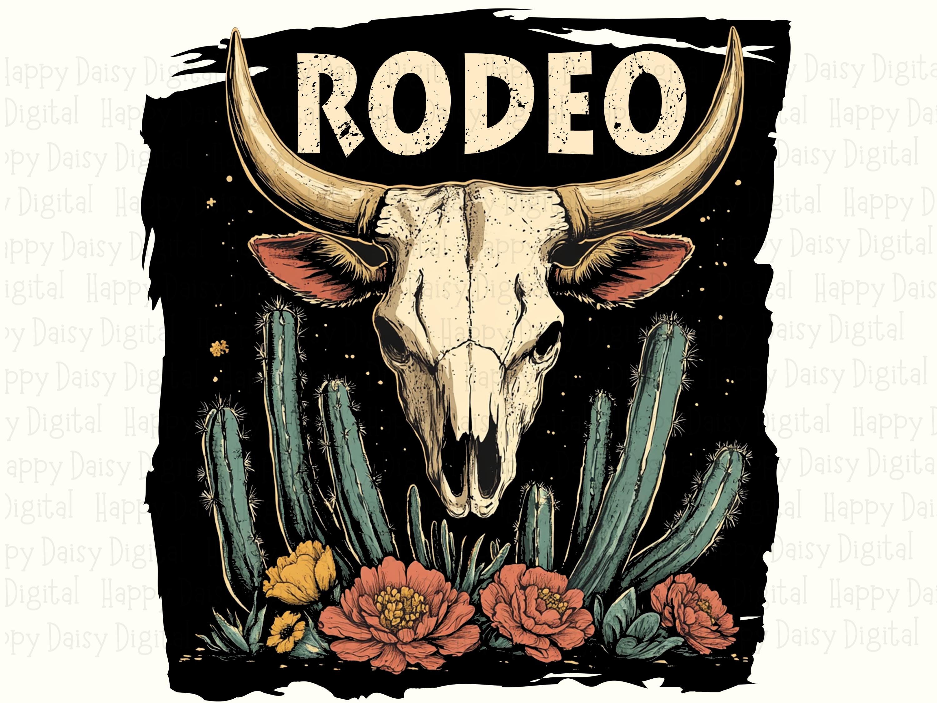 Rodeo Bull Skull Badge PNG | Sublimation Commercial Use POD - Image 2