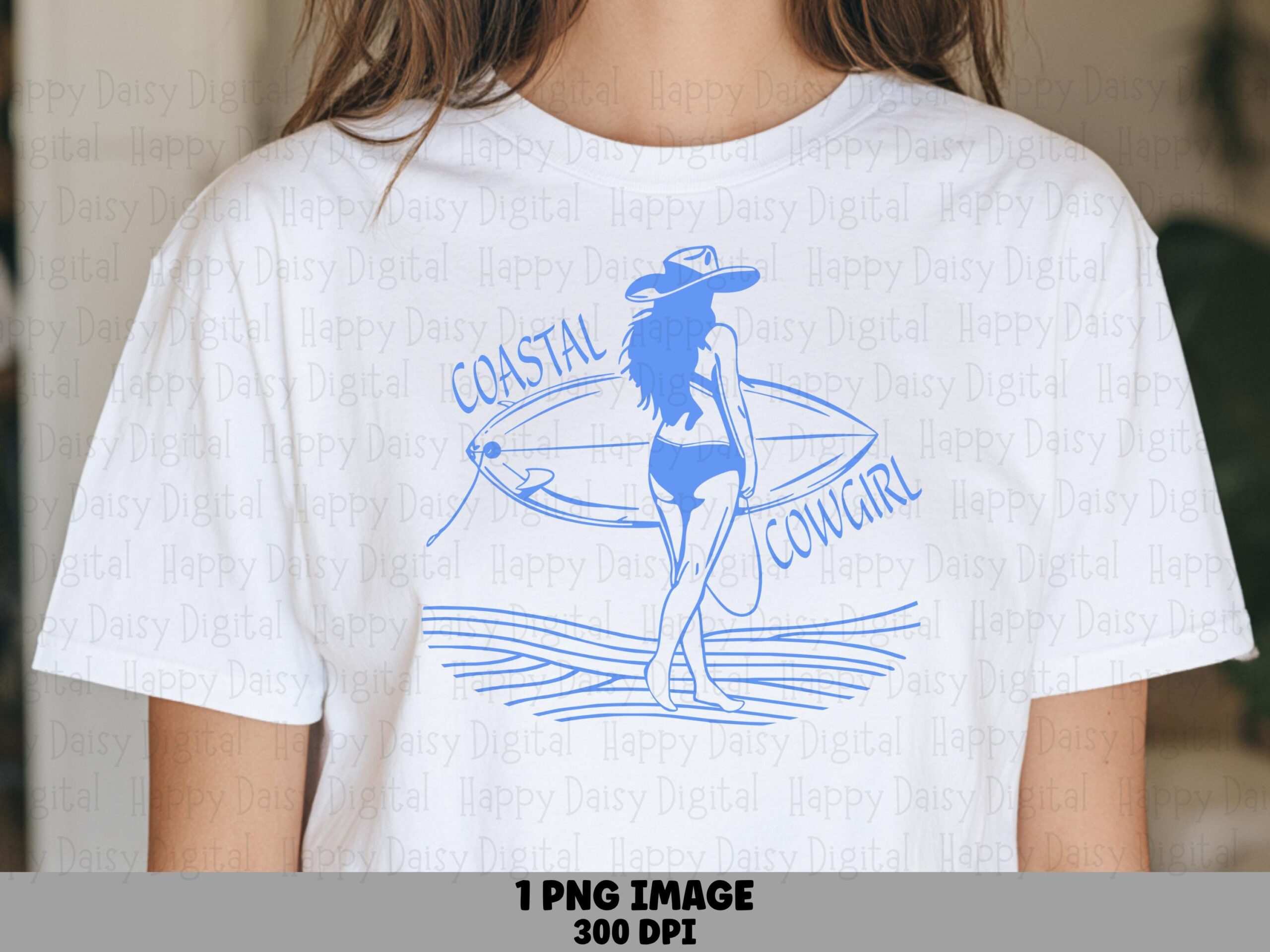 Coastal Cowgirl Surf PNG | Sublimation Commercial Use POD