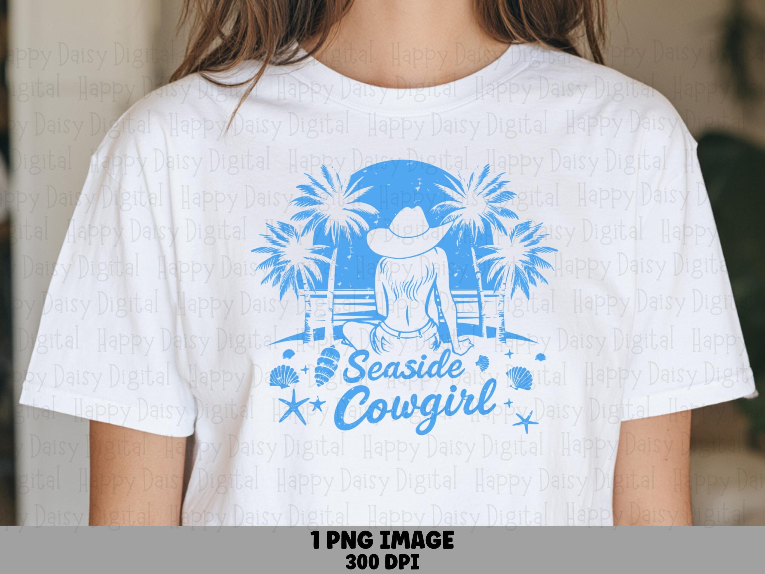 Seaside Cowgirl Palms PNG | Sublimation Commercial Use POD