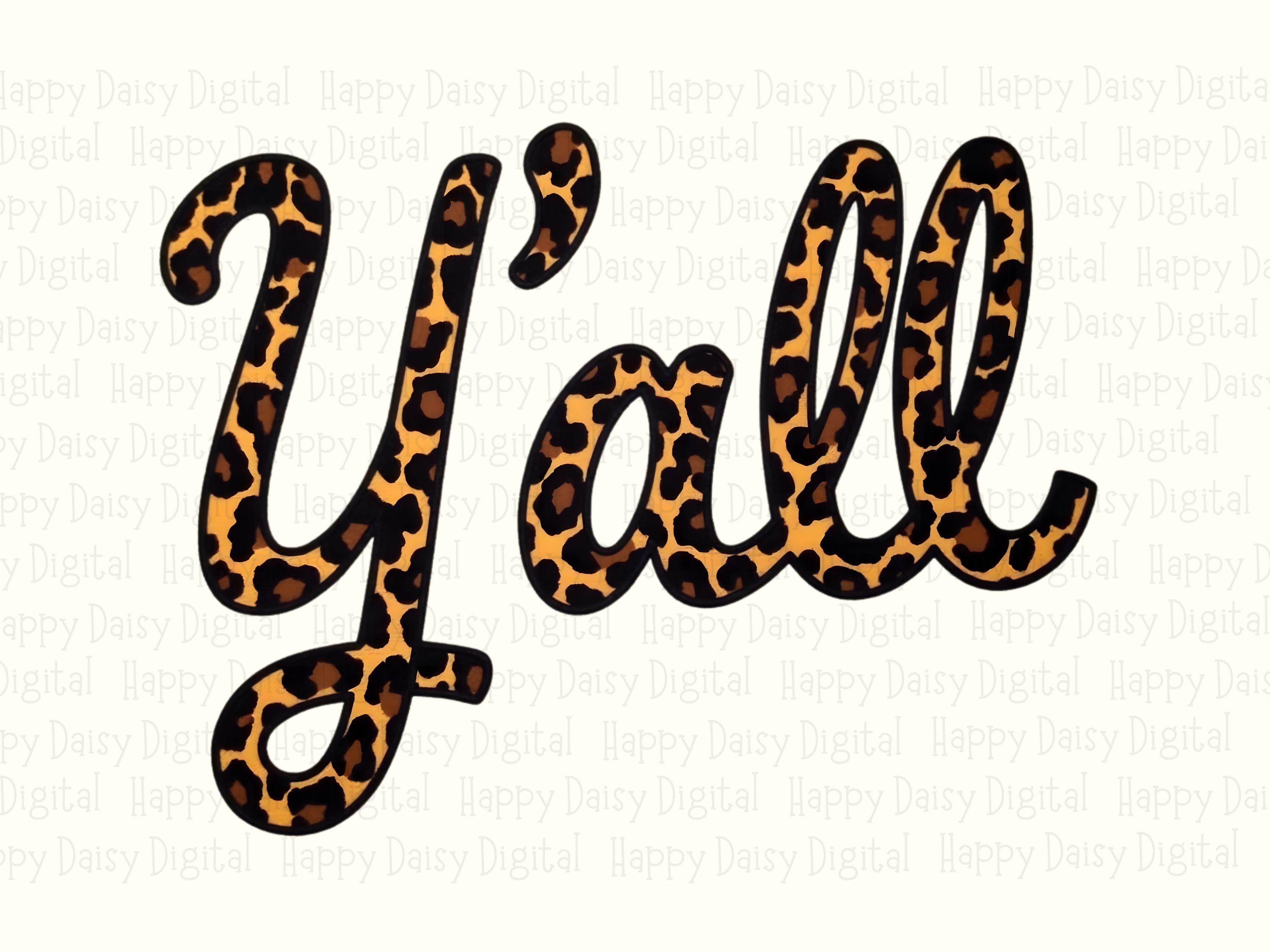 Leopard Y'all Script PNG | Sublimation Commercial Use POD - Image 2