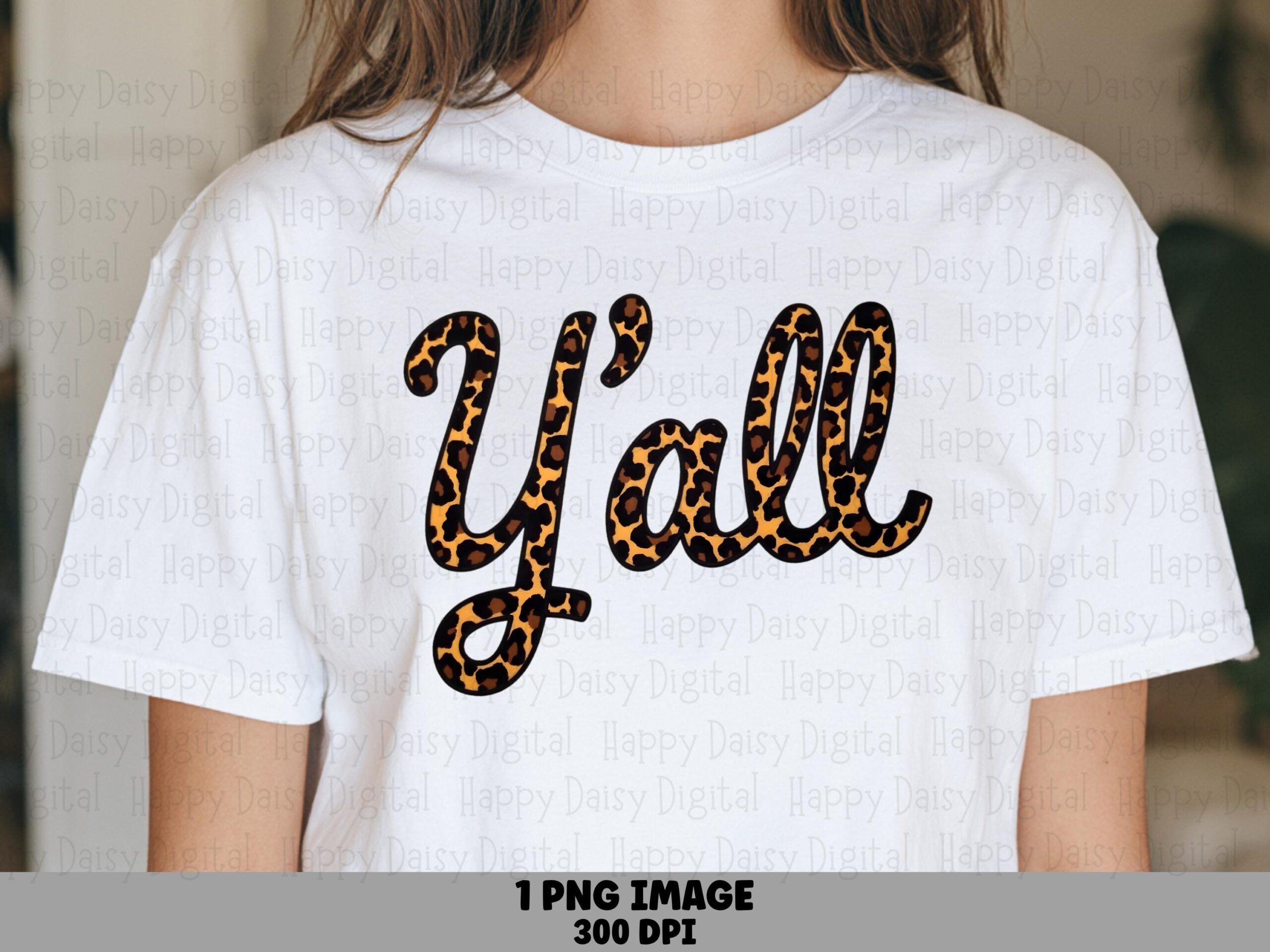 Leopard Y'all Script PNG | Sublimation Commercial Use POD
