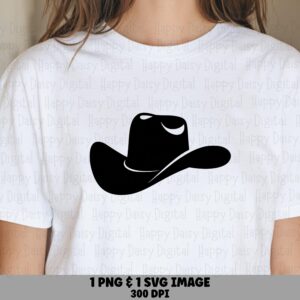 Cowboy Hat Silhouette PNG SVG | Sublimation Commercial Use POD