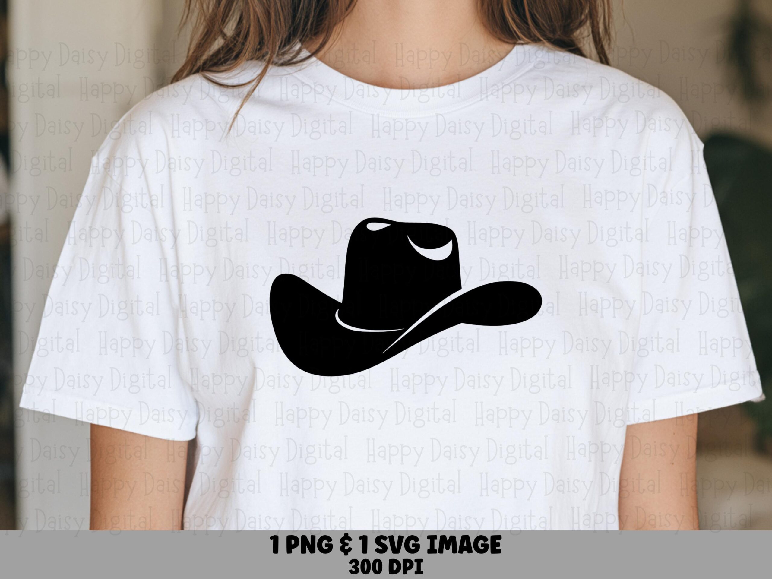 Cowboy Hat Silhouette PNG SVG | Sublimation Commercial Use POD