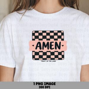 Amen Checkered Print PNG | Sublimation Commercial Use POD