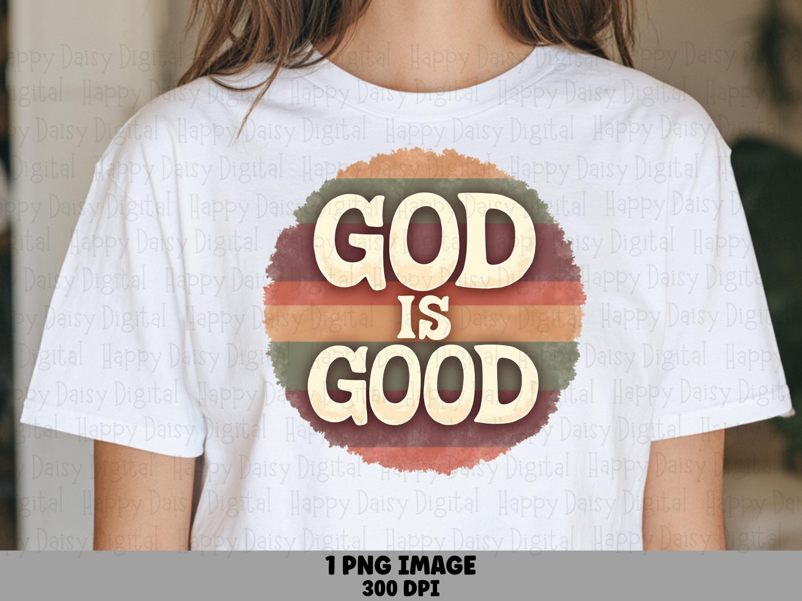 Retro Sunset God Is Good PNG | Sublimation Commercial Use POD