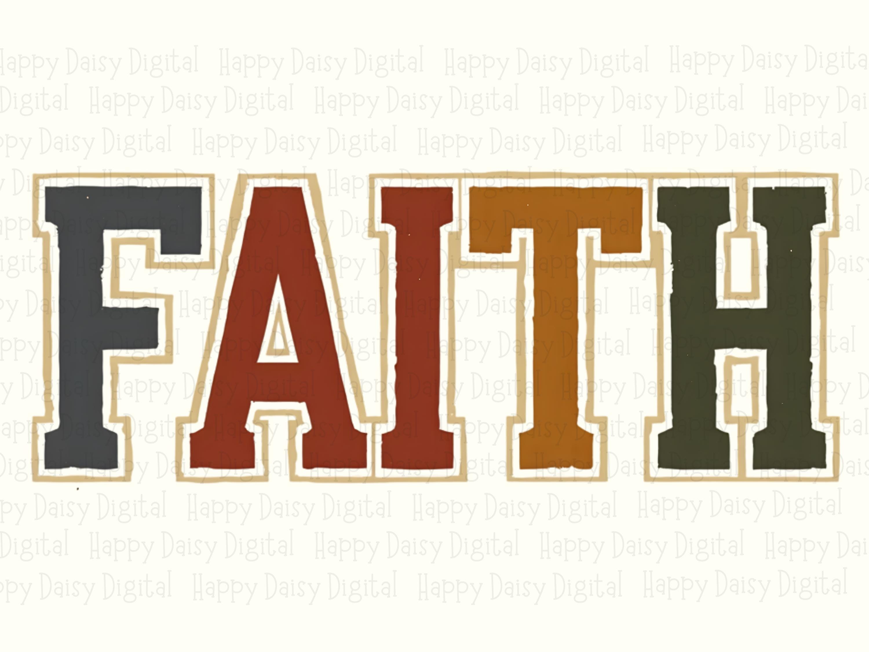 Collegiate Faith Block PNG | Sublimation Commercial Use POD - Image 2