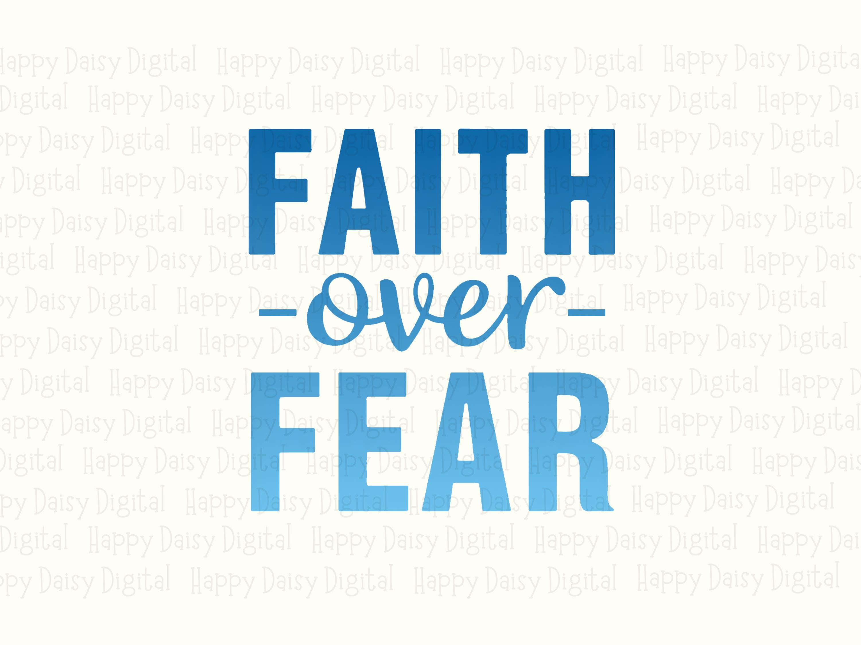 Blue Block Faith Over Fear PNG | Sublimation Commercial Use POD - Image 2
